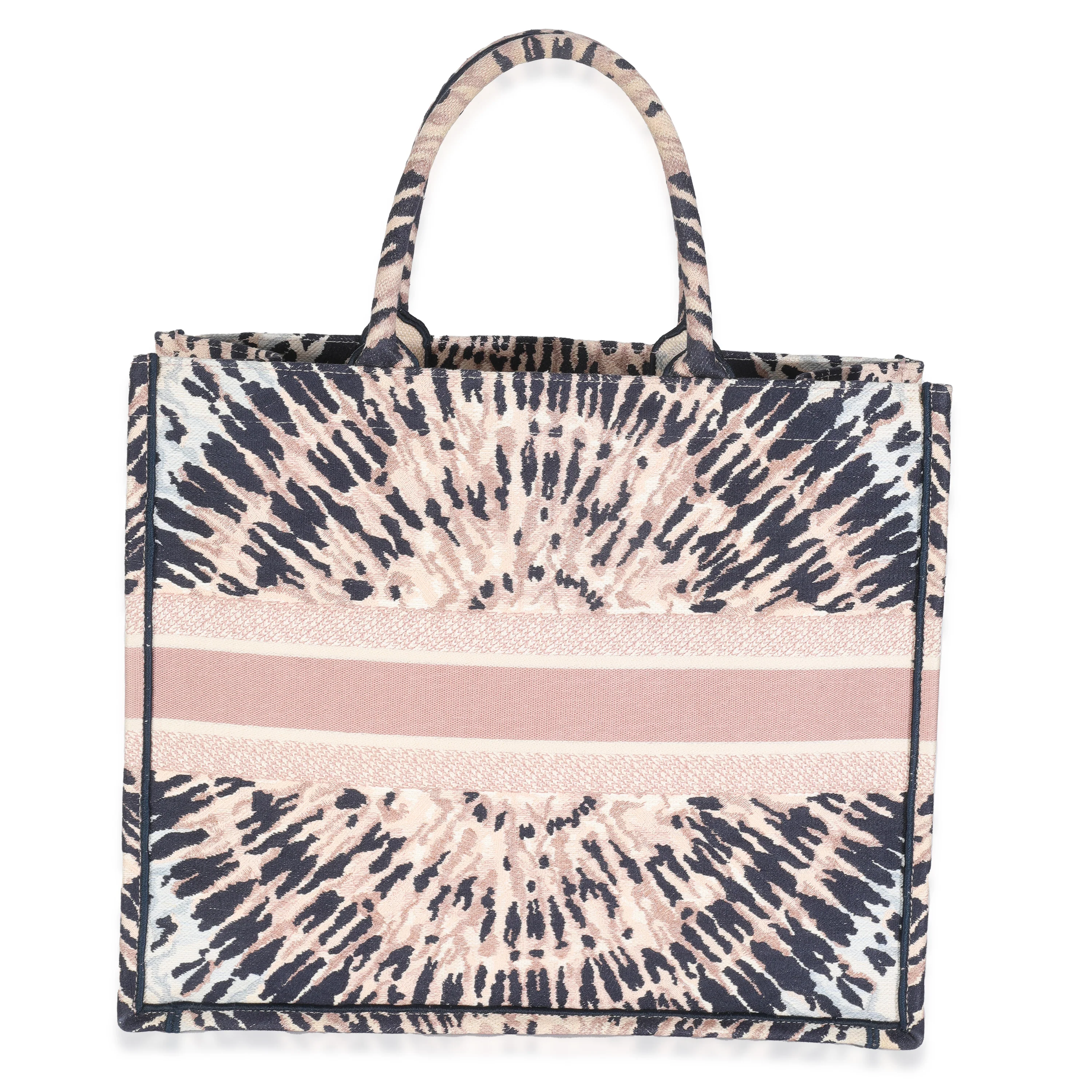 Multicolor Canvas Embroidered Tie Dye Large Book Tote - Image 4