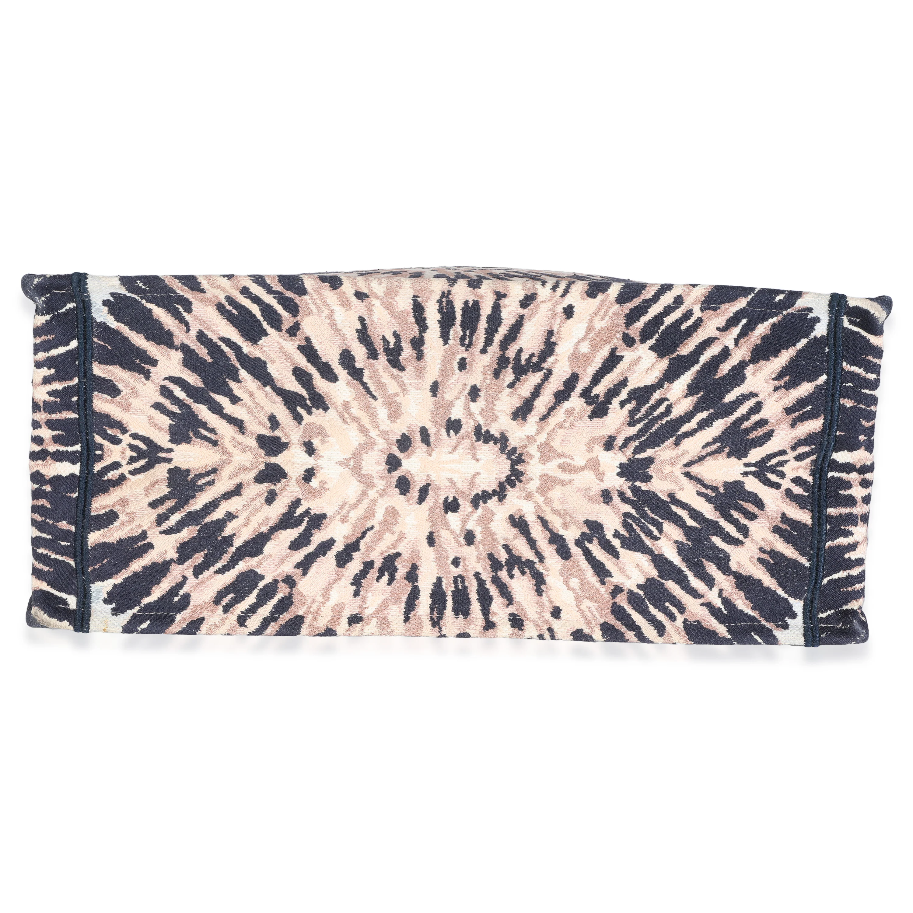 Multicolor Canvas Embroidered Tie Dye Large Book Tote - Image 5