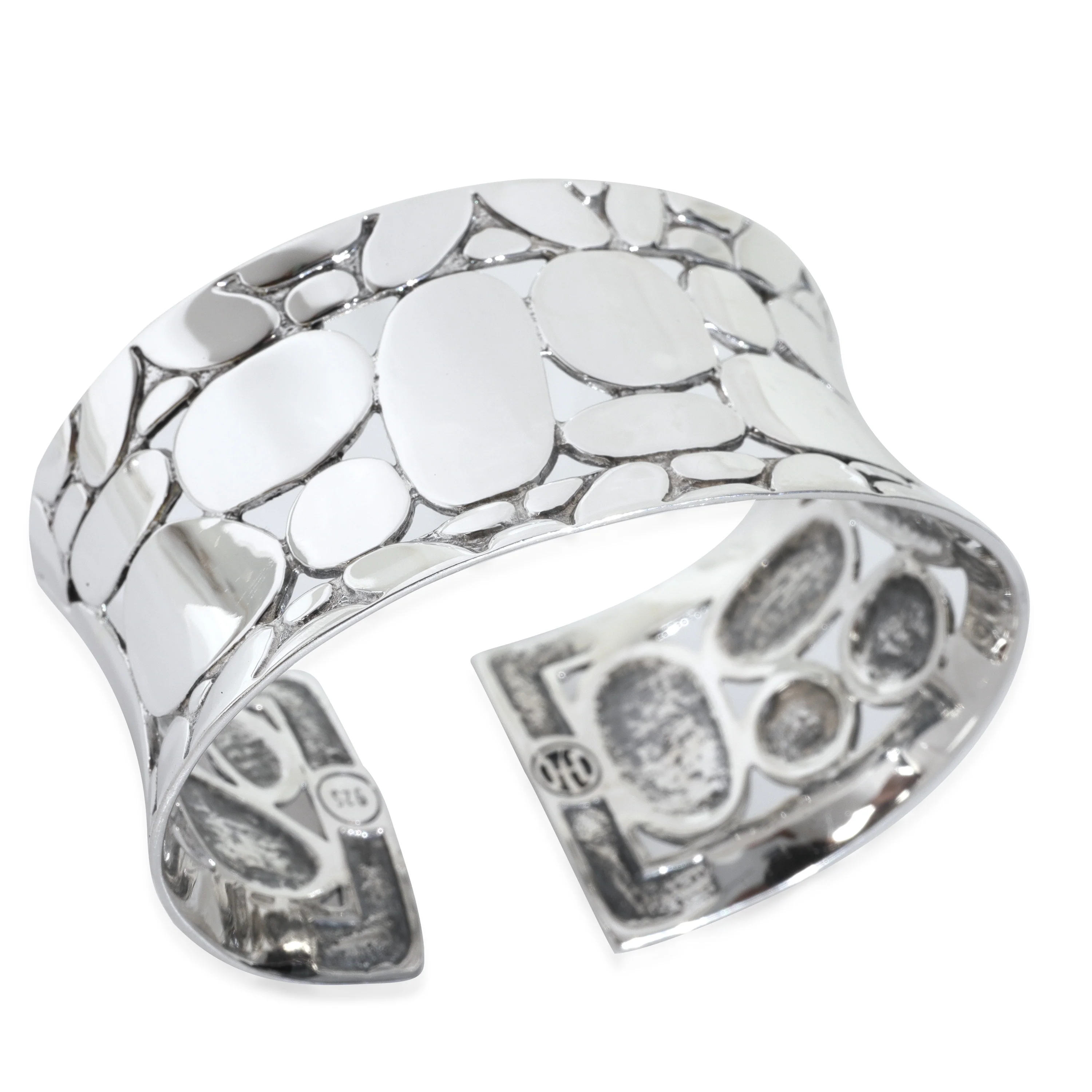 Sterling Silver Kali Pebble Wide Cuff Bracelet - Image 5