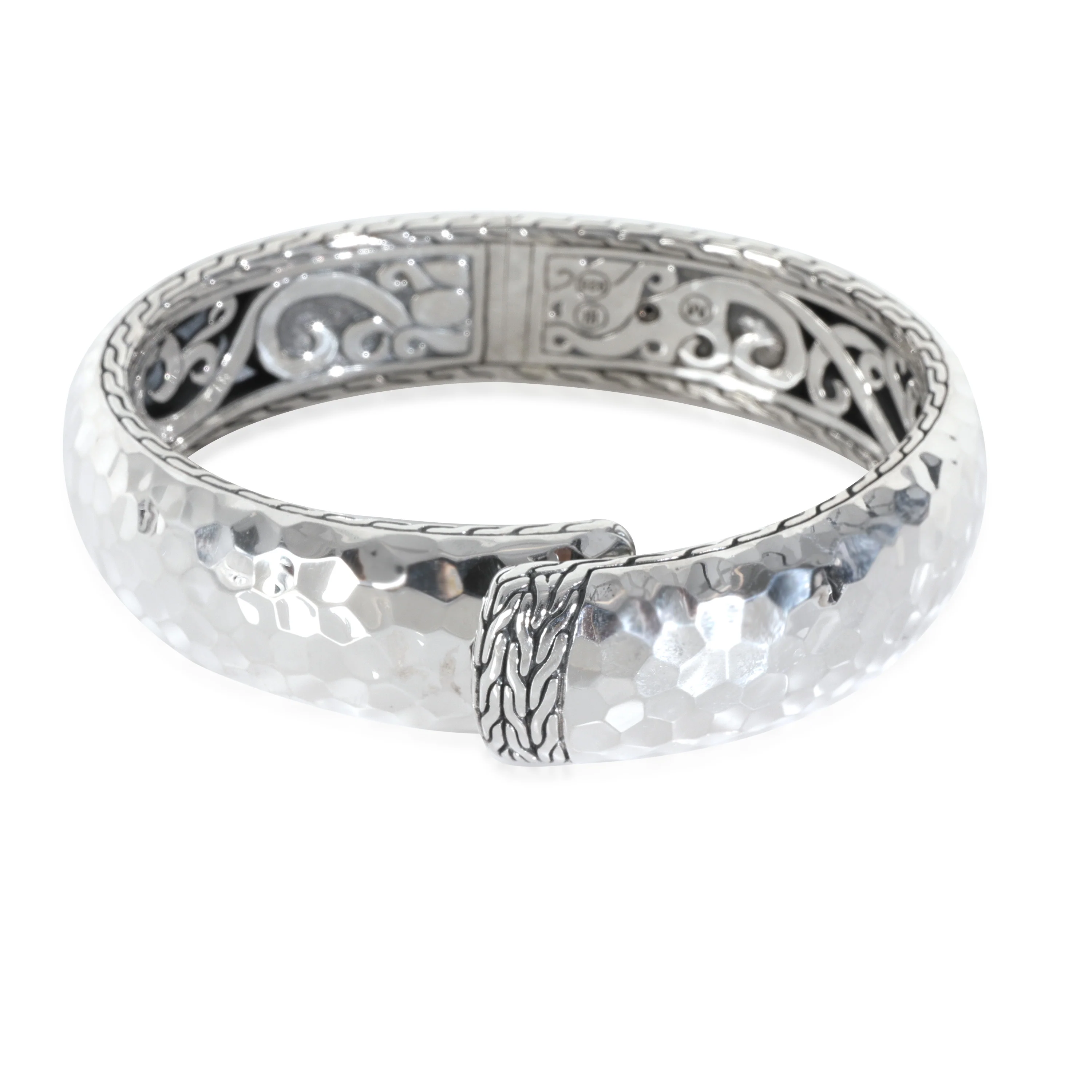 Sterling Silver Hammered Hinged Bracelet