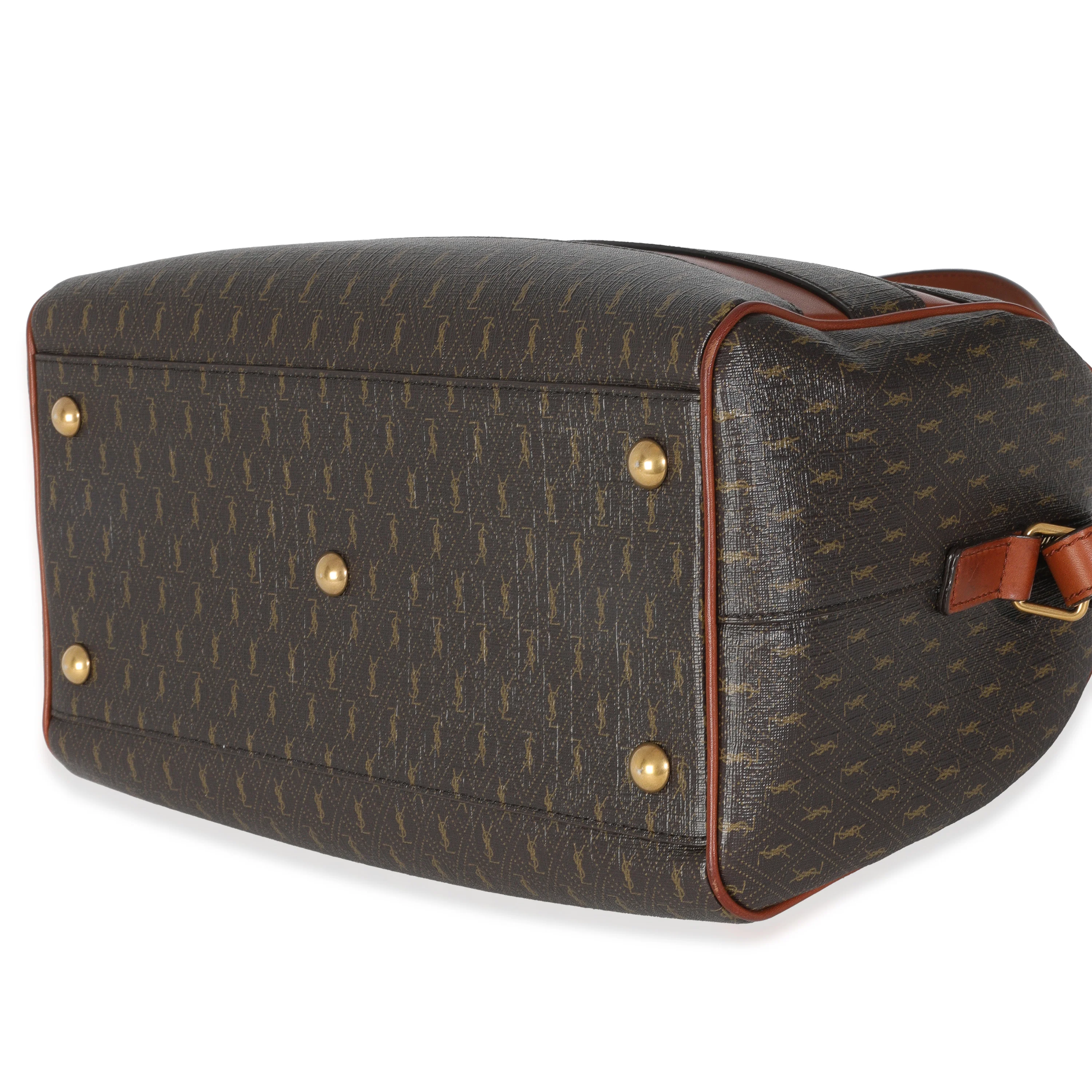 Monogram Canvas Tan Calfskin Classic Duffle Bag - Image 7
