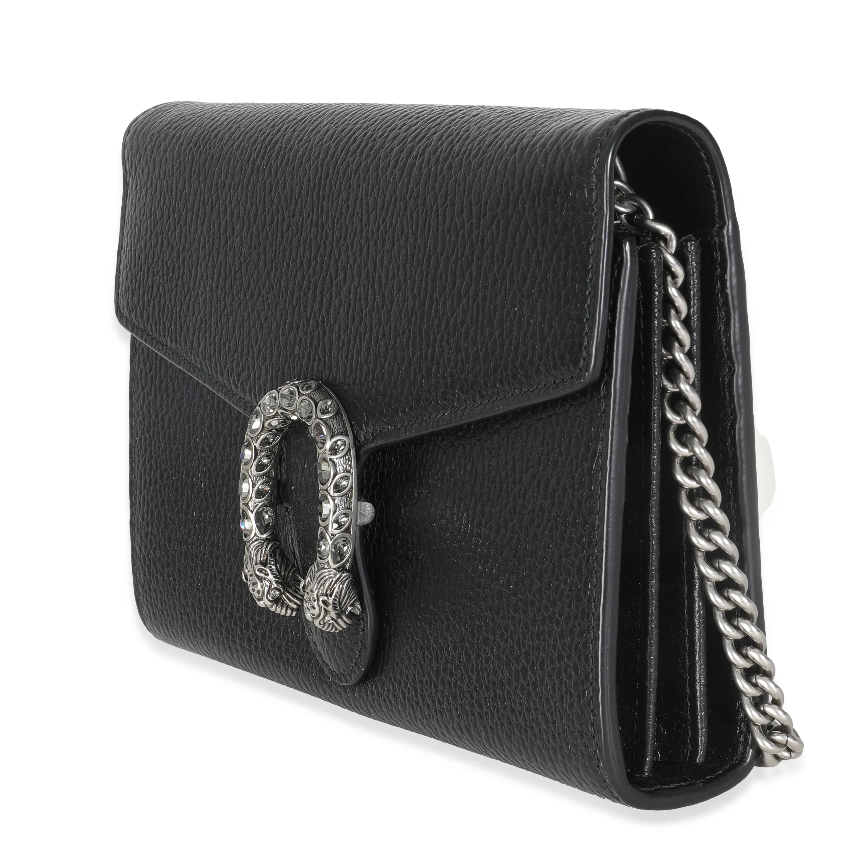 Black Dollar Calfskin Dionysus Chain Wallet - Image 2