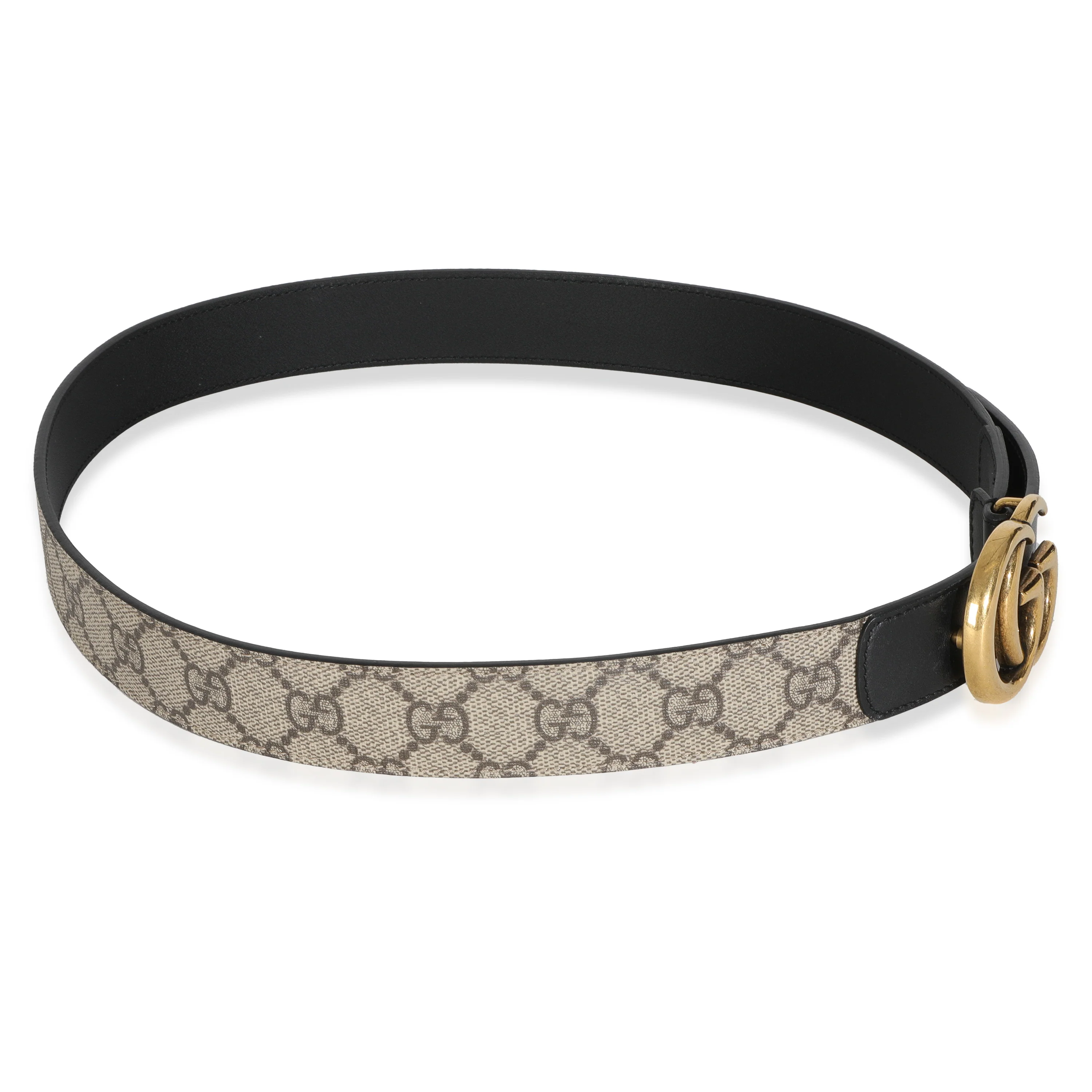 Beige GG Supreme Canvas Matte Plutone Calfskin Double G Belt 85/34 - Image 3