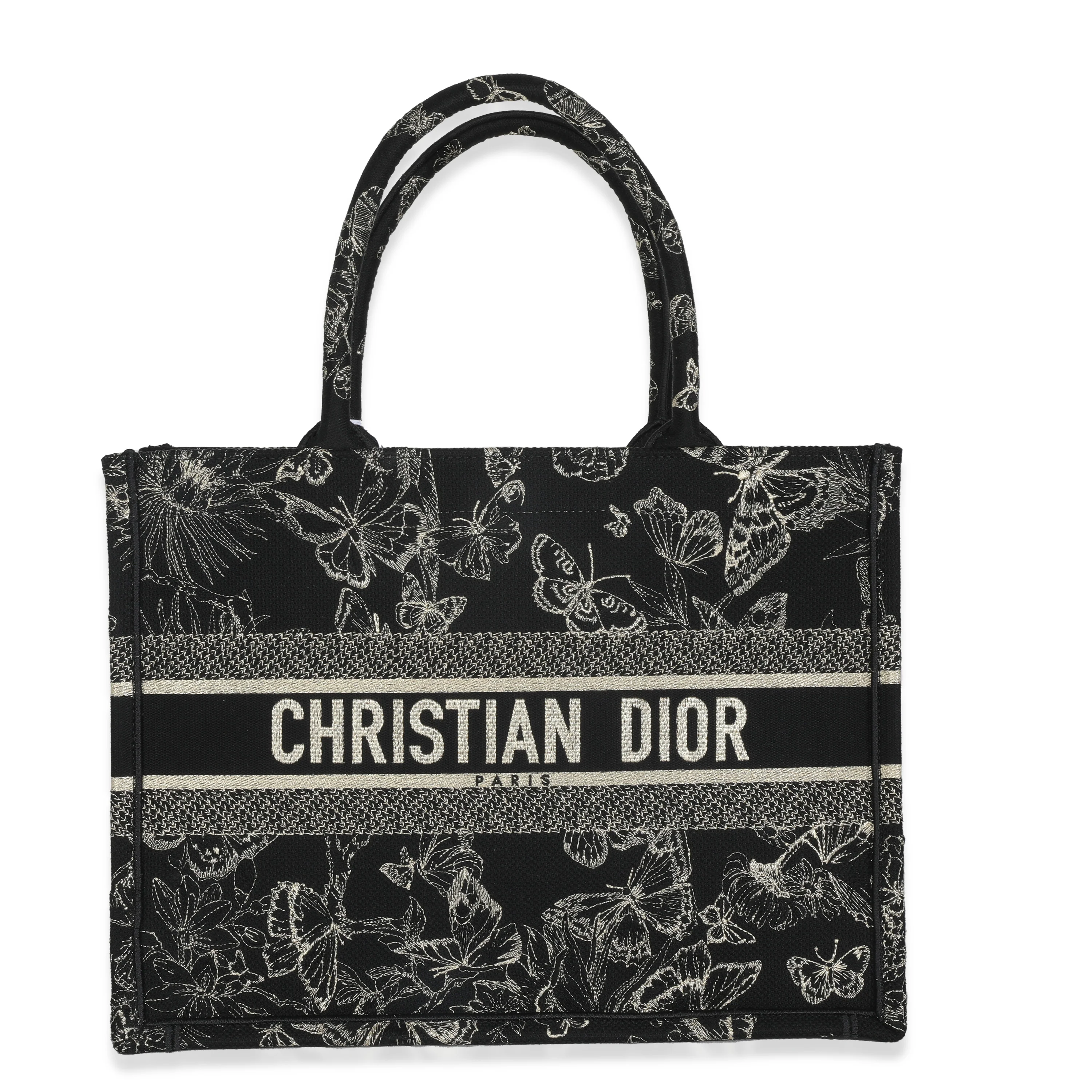 Black Canvas Butterfly New York Medium Book Tote