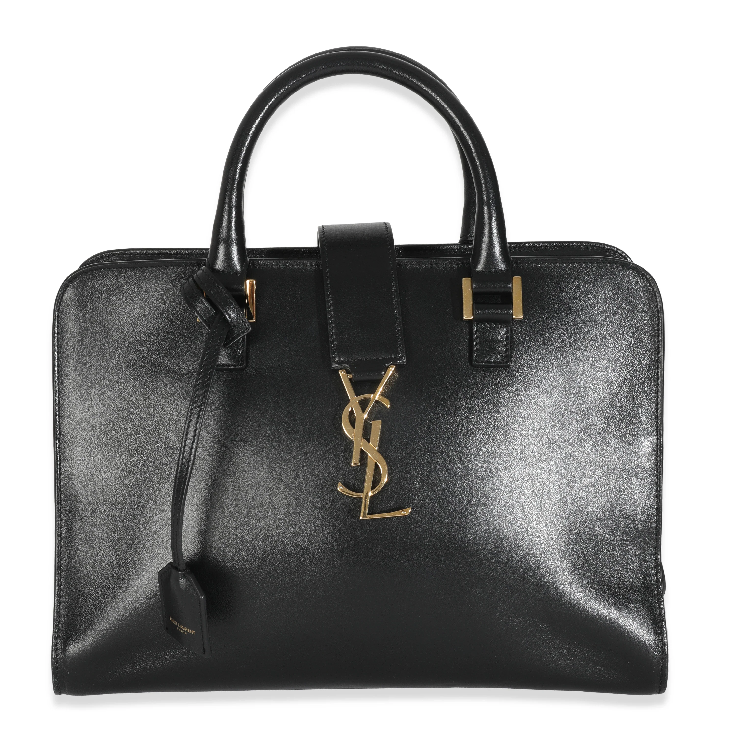 Black Smooth Calfskin Medium Monogram Cabas