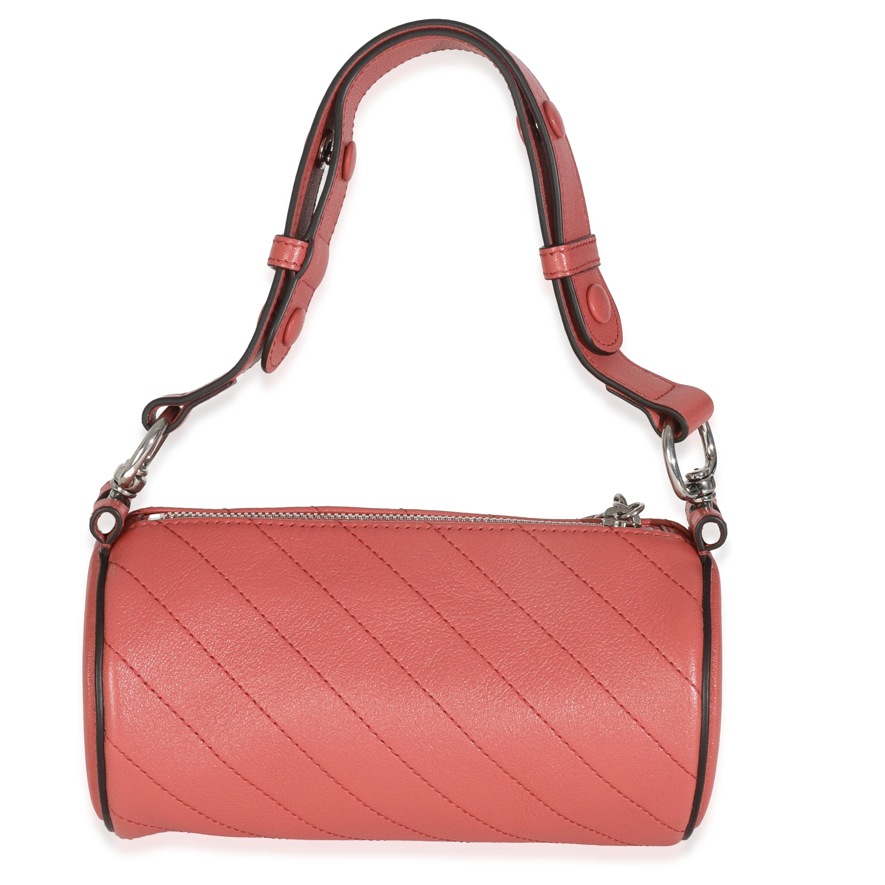 Pink Diagonal Quilted Calfskin Mini Blondie Barrel Bag - Image 4