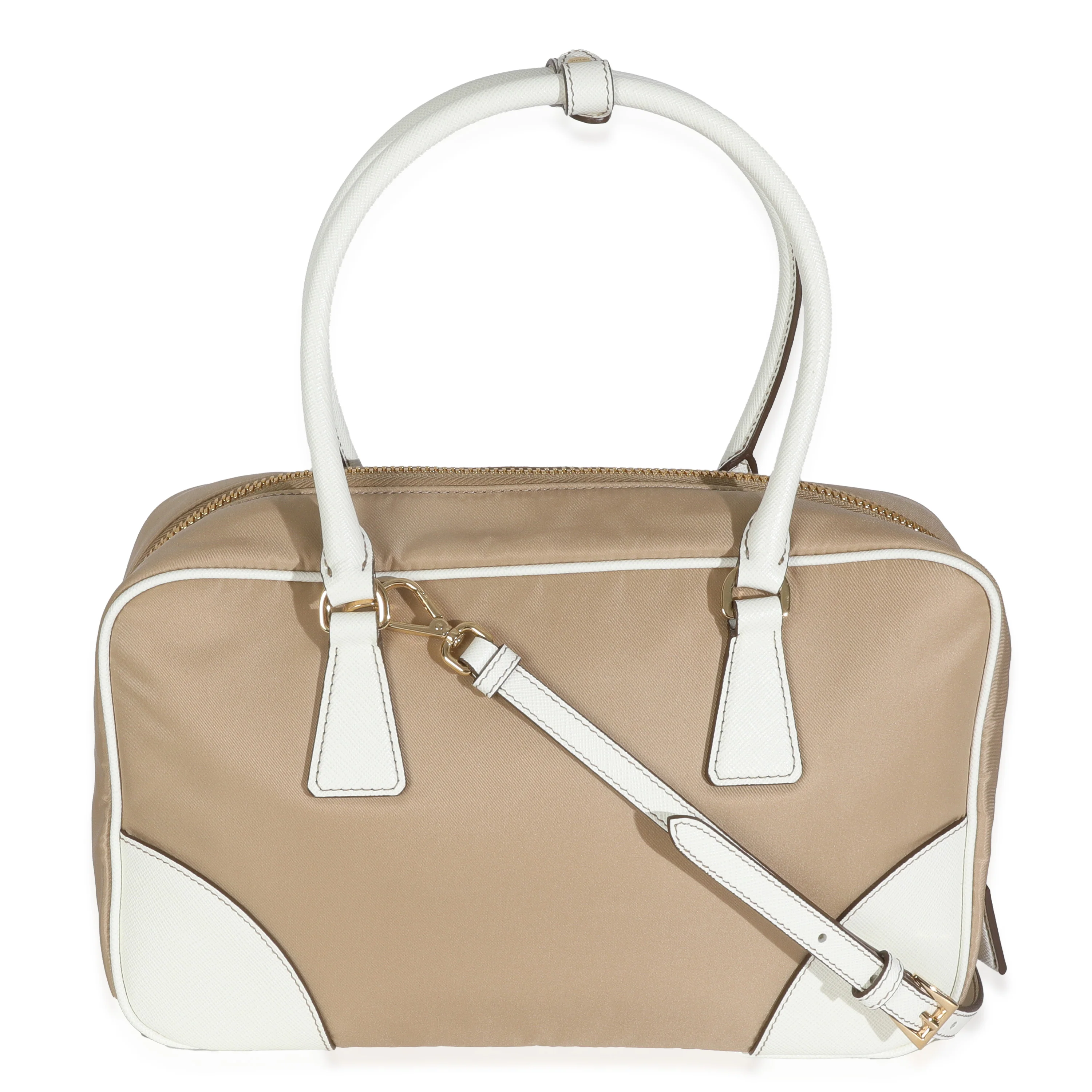 Beige White Re-Nylon Saffiano Medium Re-Edition 1978 - Image 4