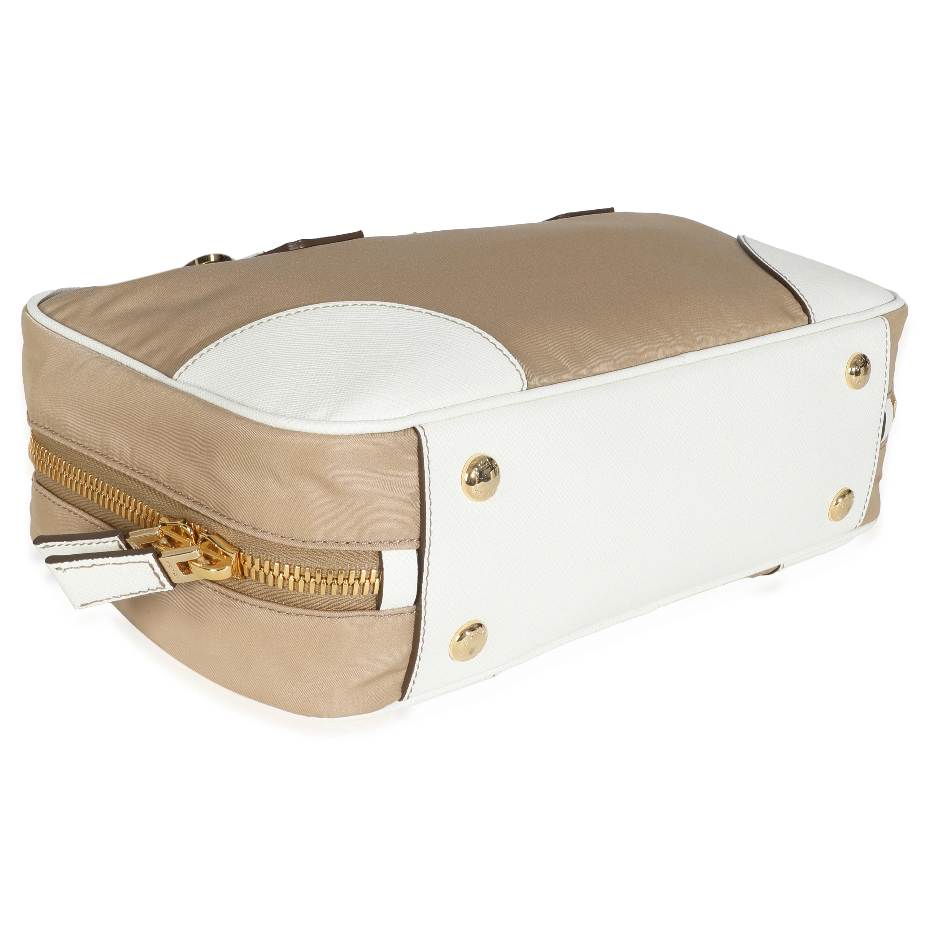 Beige White Re-Nylon Saffiano Medium Re-Edition 1978 - Image 6
