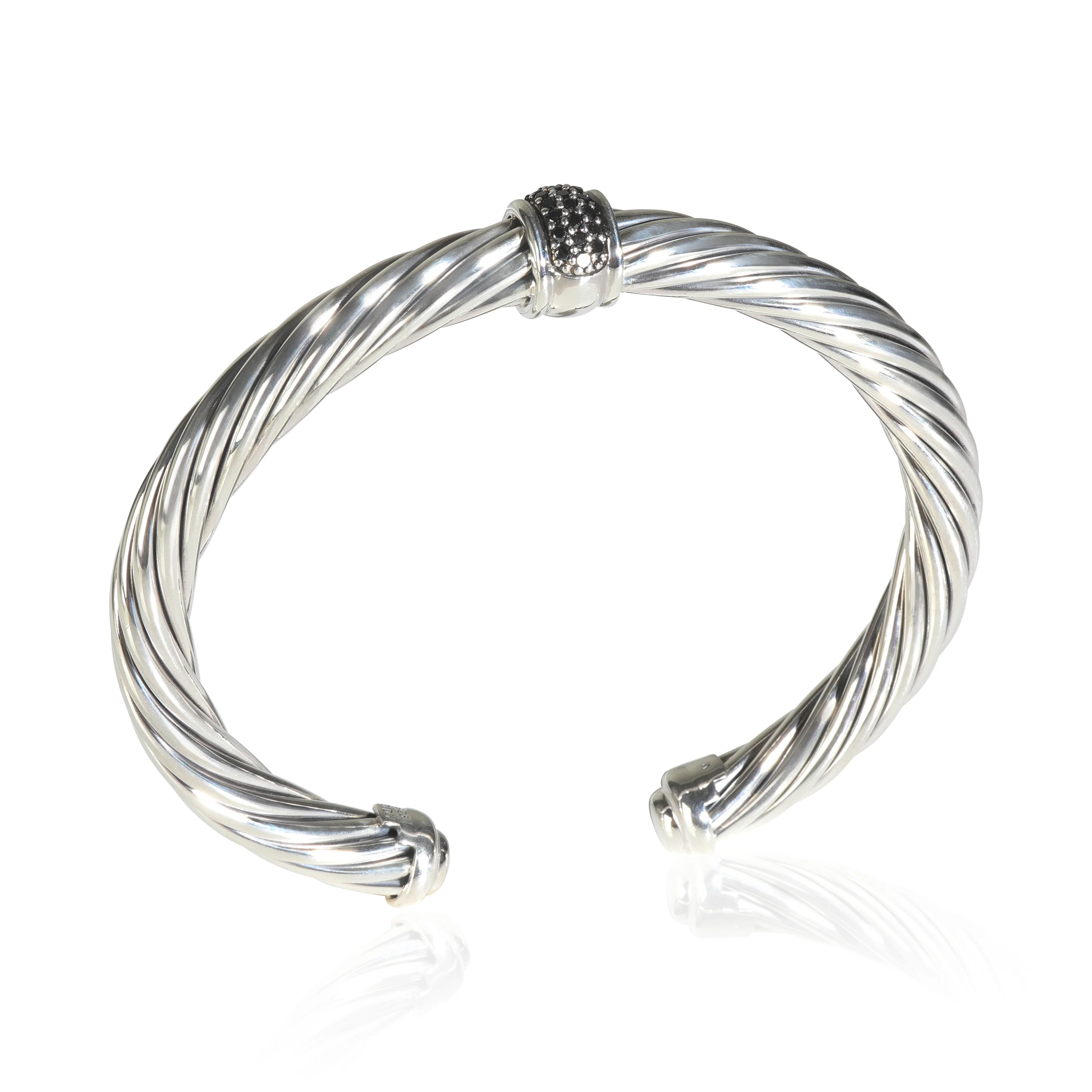 Sterling Silver Diamond Single Station Cable Classic Bracelet - Image 4