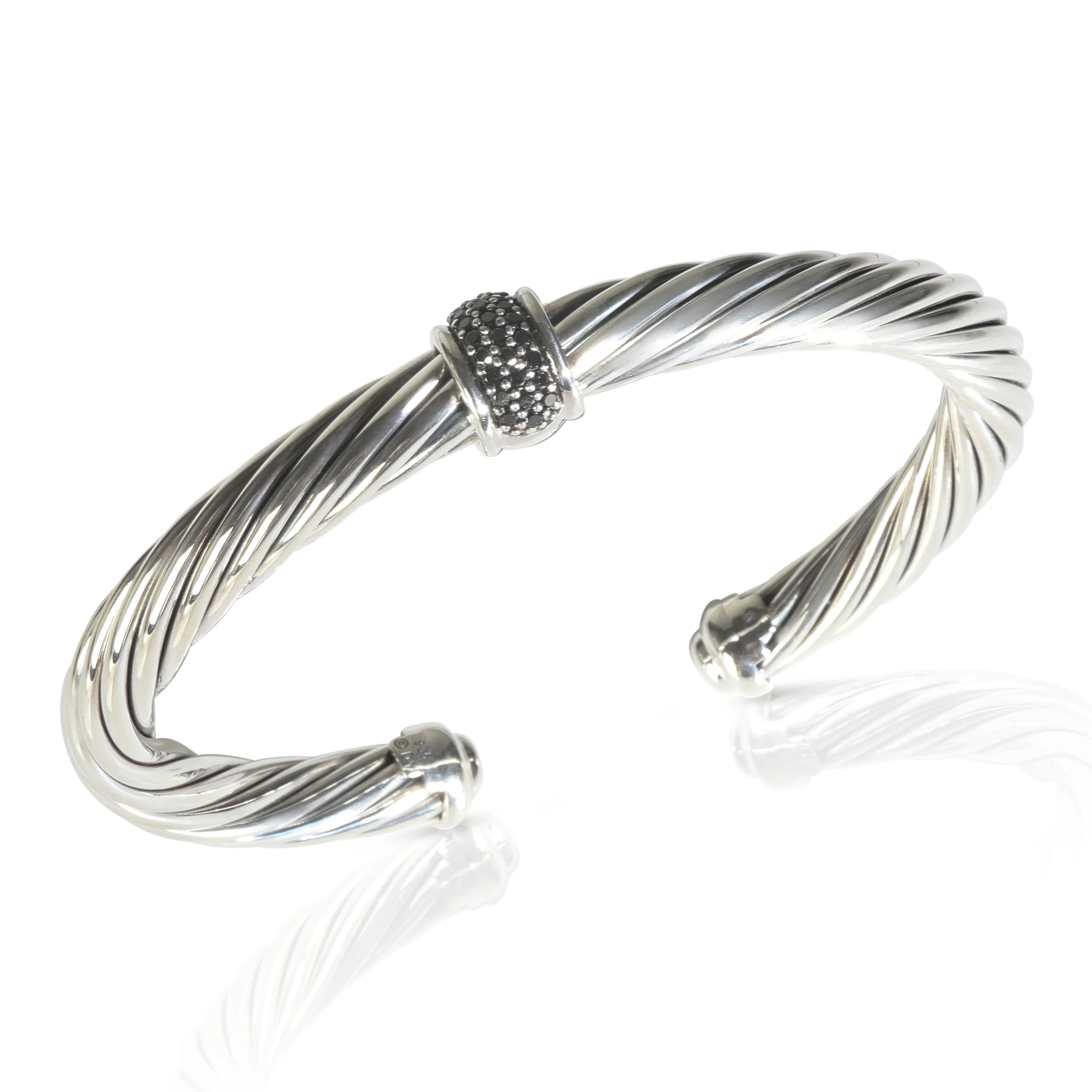 Sterling Silver Diamond Single Station Cable Classic Bracelet - Image 5