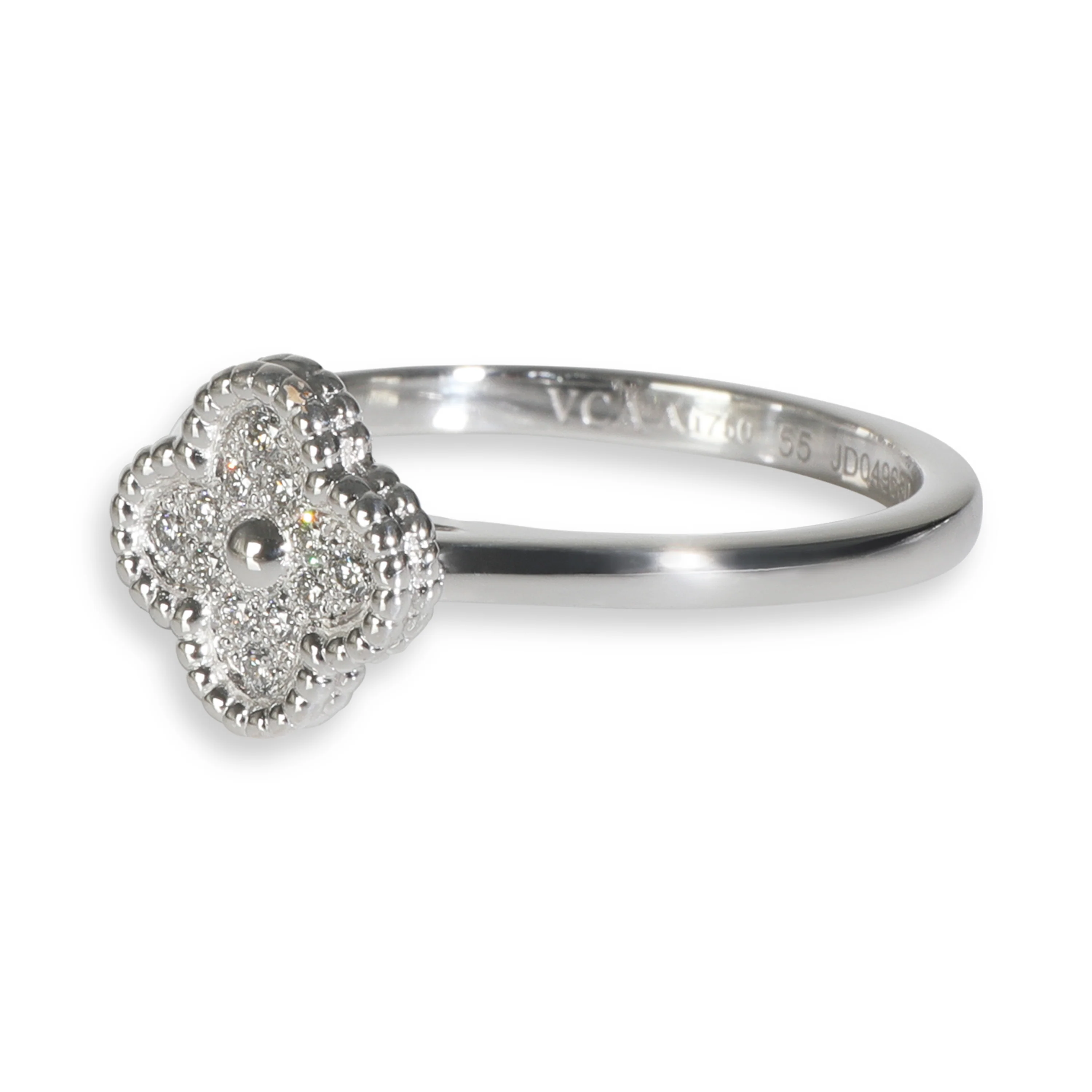 White Gold Diamond Sweet Alhambra Ring - Image 2