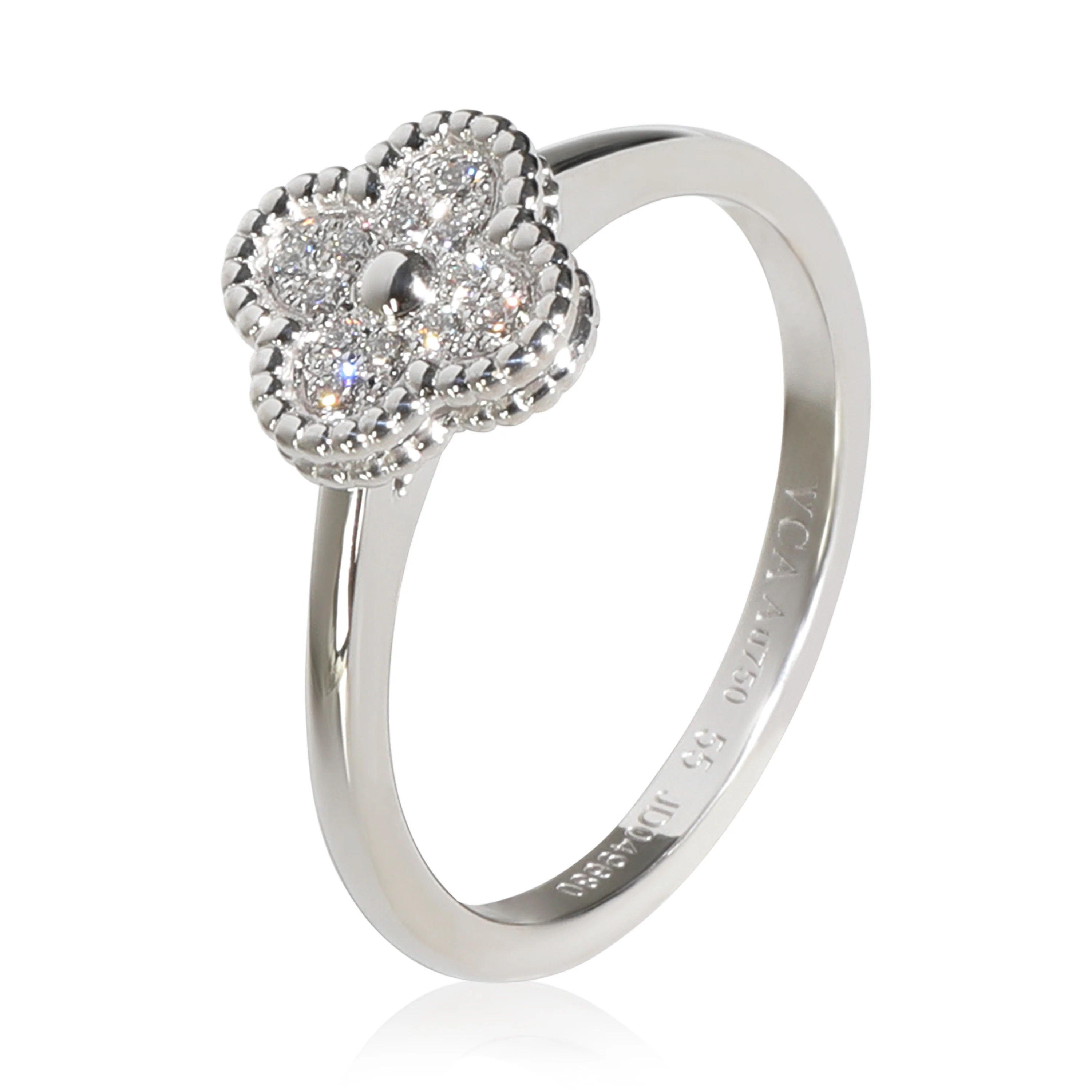 White Gold Diamond Sweet Alhambra Ring - Image 4