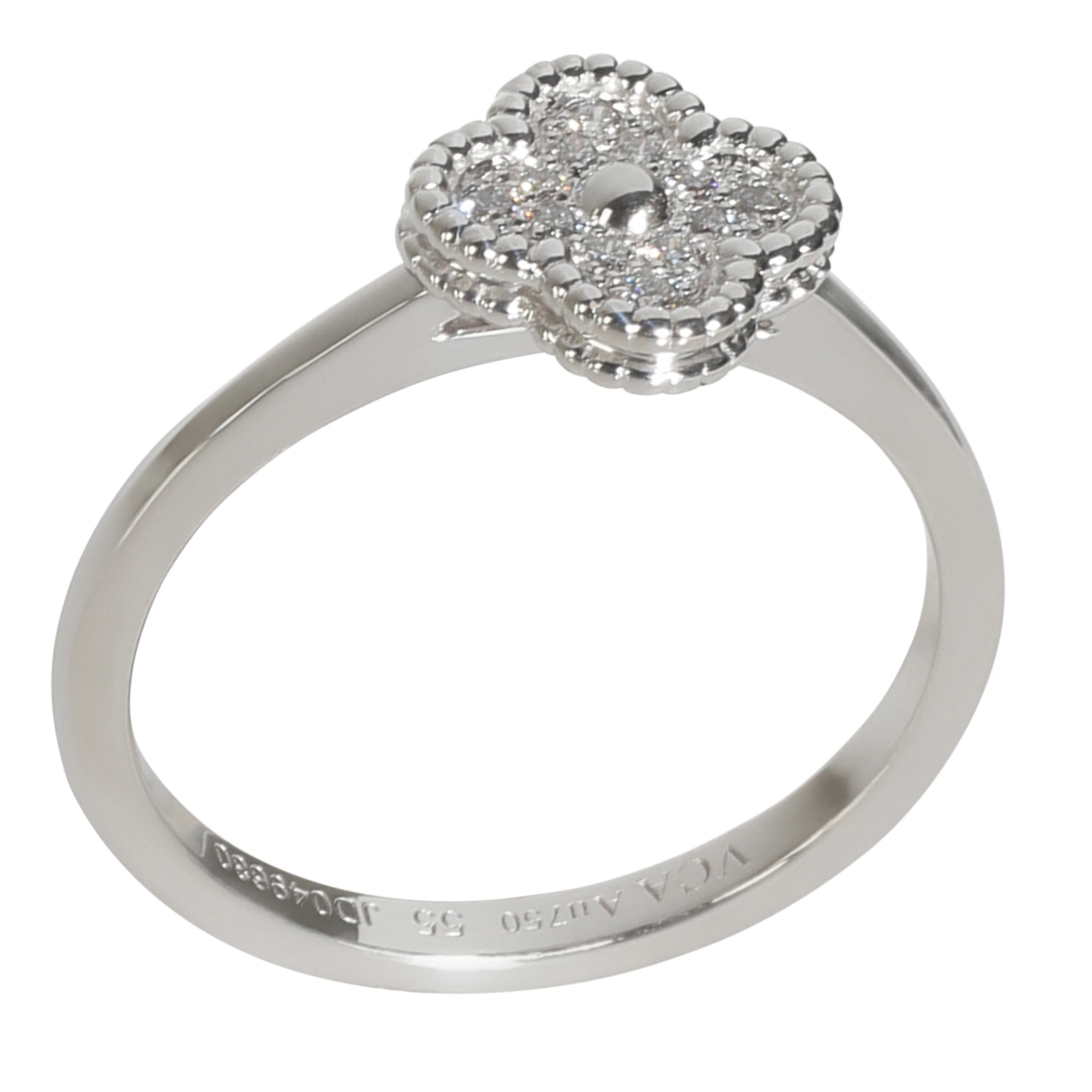 White Gold Diamond Sweet Alhambra Ring - Image 6