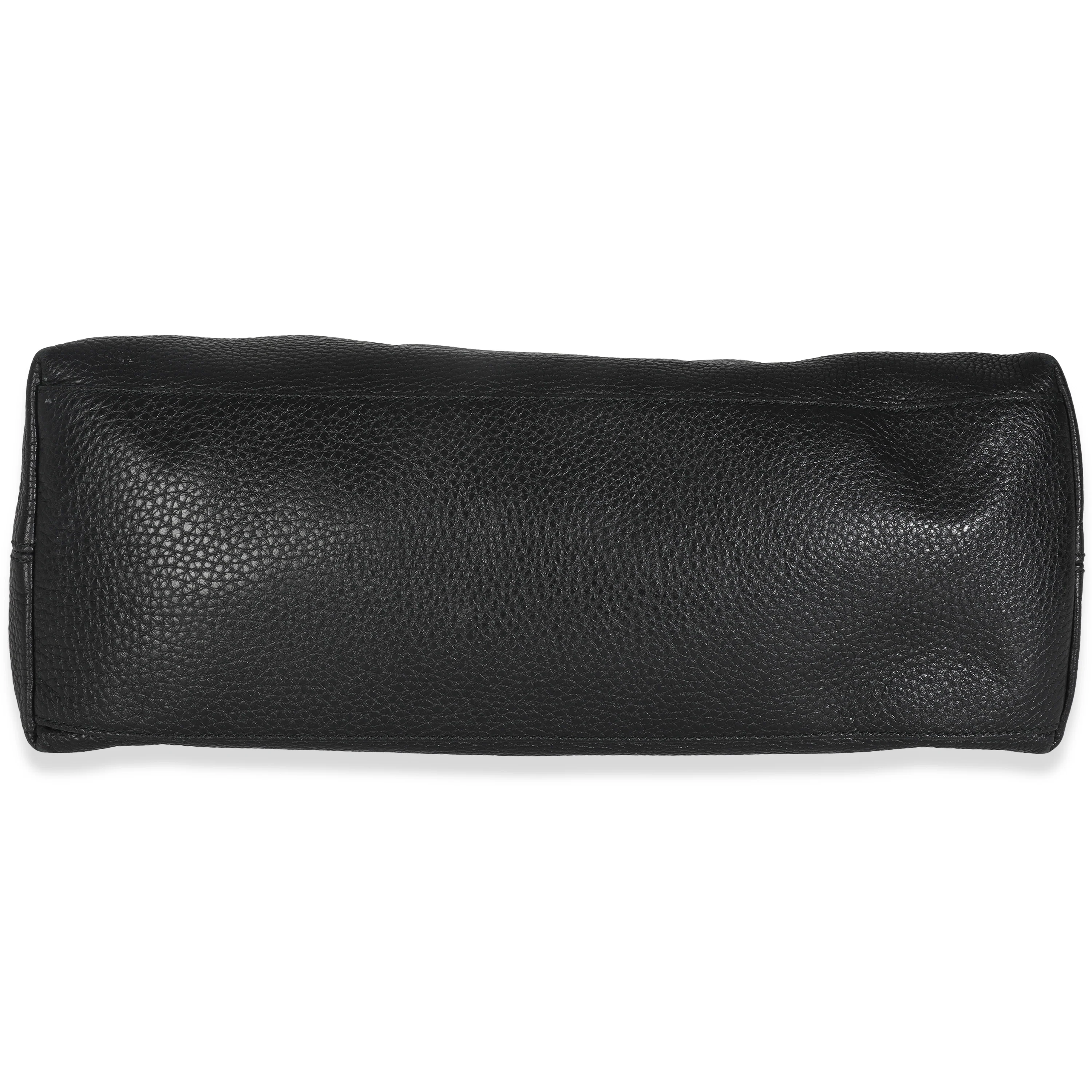 Black Pebbled Calfskin Medium Soho Chain Shoulder Bag - Image 5