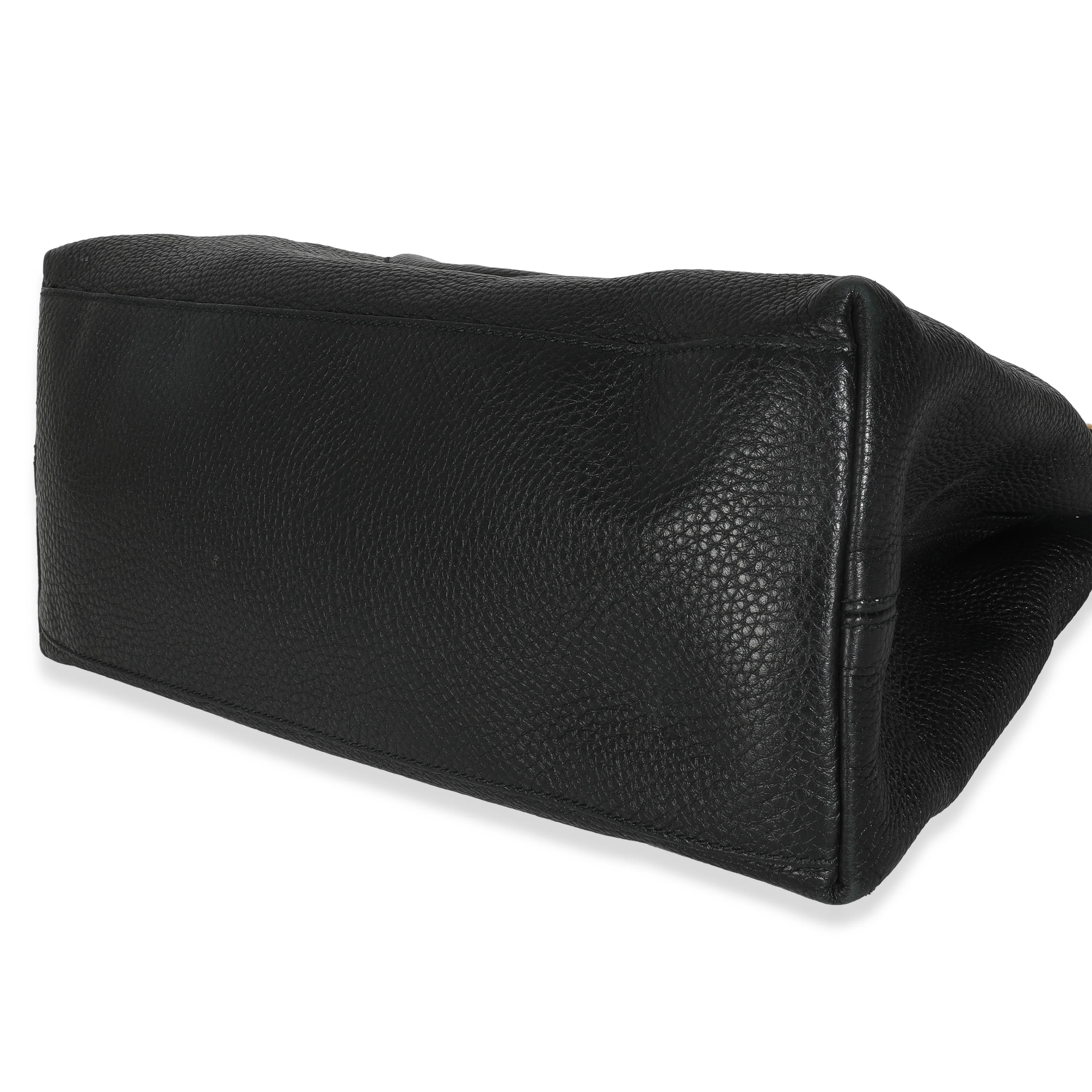 Black Pebbled Calfskin Medium Soho Chain Shoulder Bag - Image 7