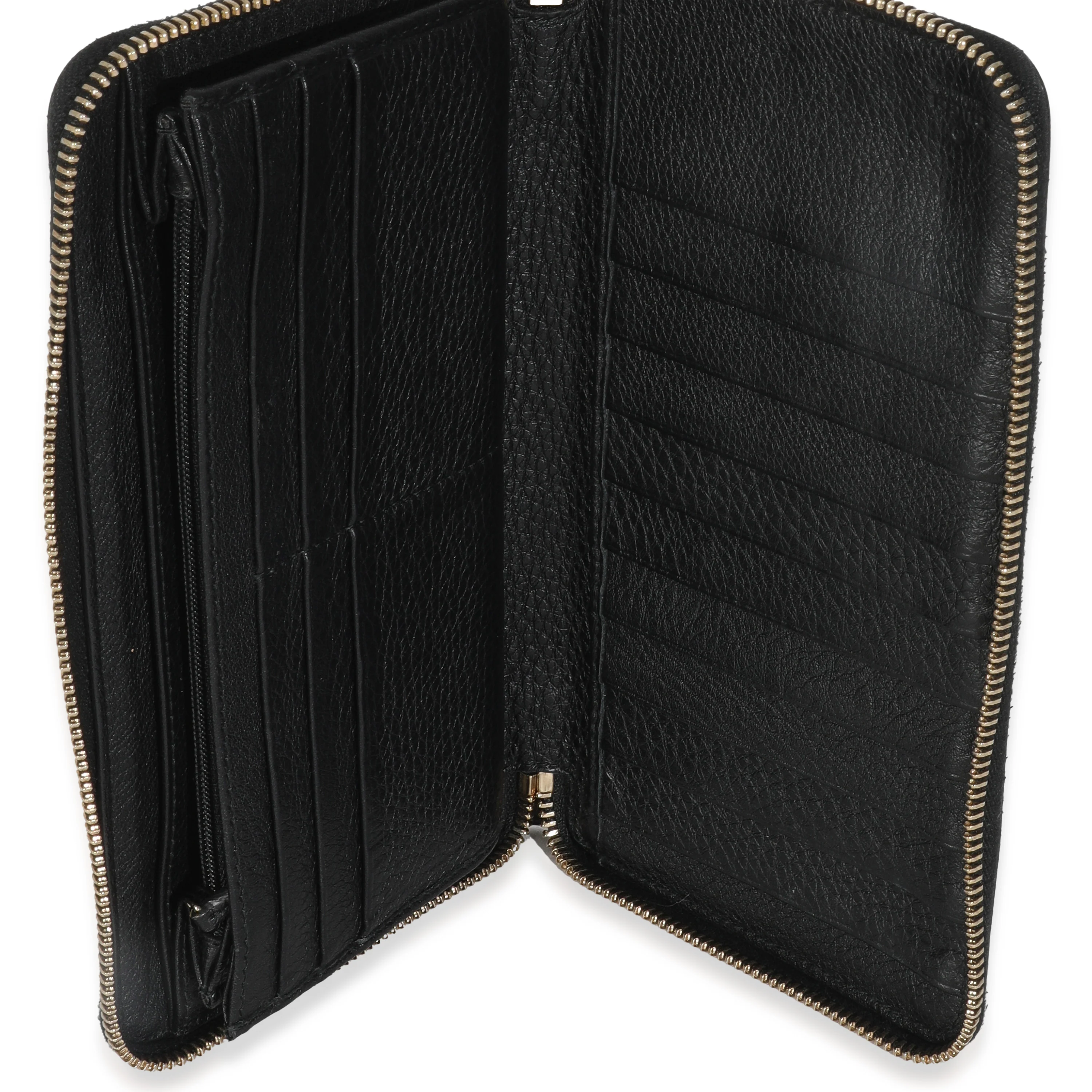 Black Pebbled Calfskin Soho Zip Around Wallet - Image 8