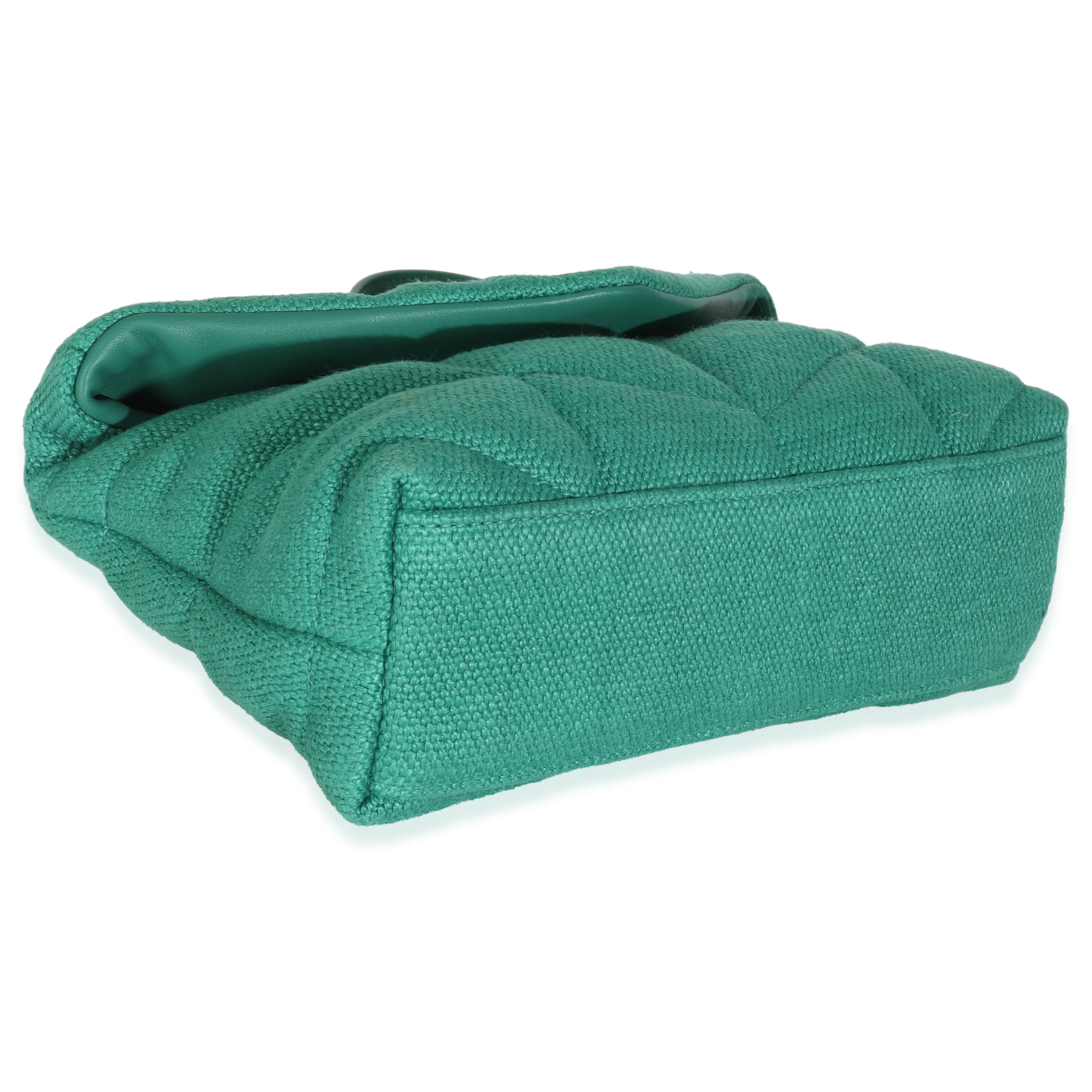 Basil Quilted Canvas Toy Loulou Puffer Chain Satchel - Image 6
