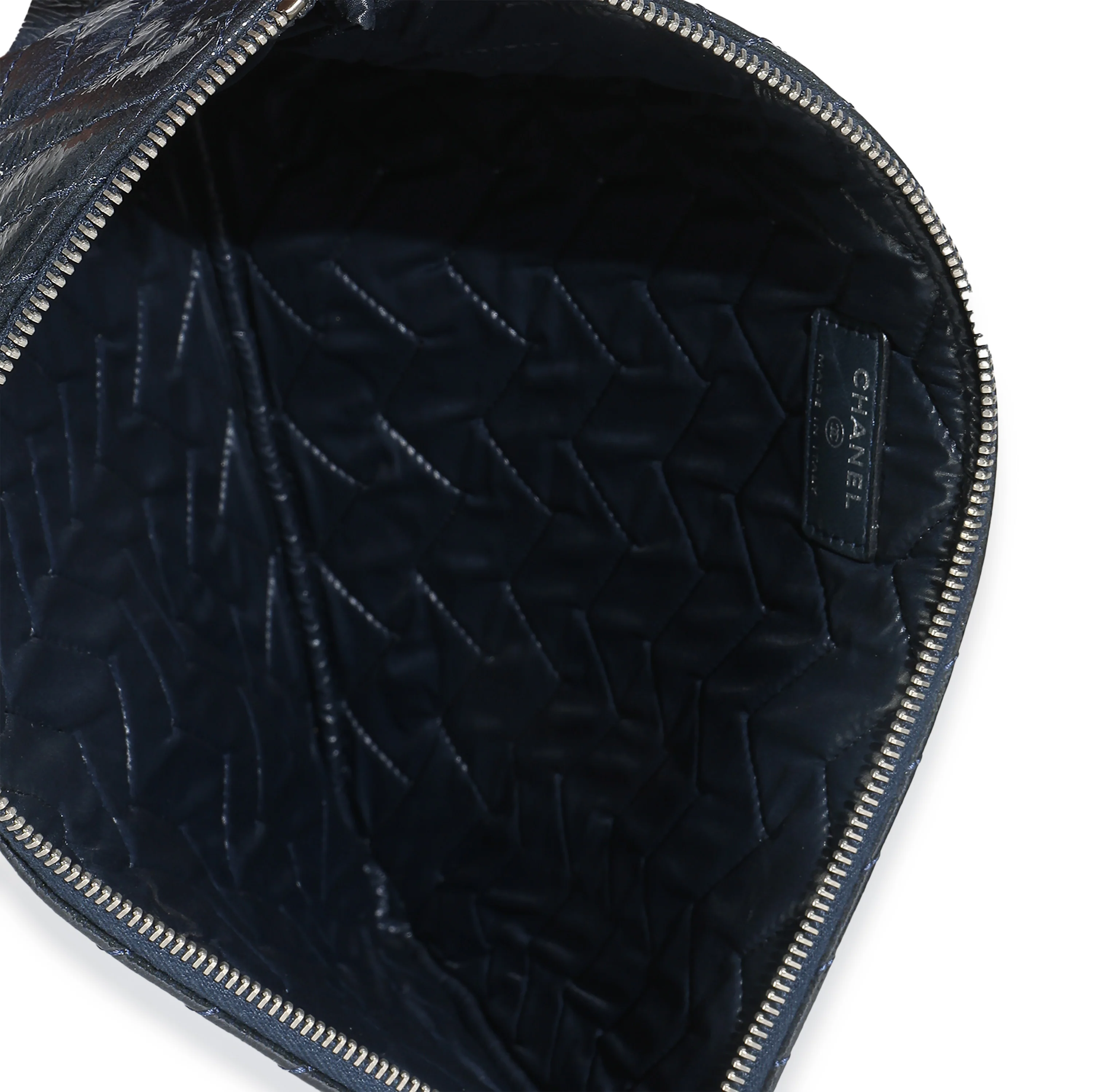 Grey Distressed Patent Medium CC Crossing Cosmetic Case - Image 5
