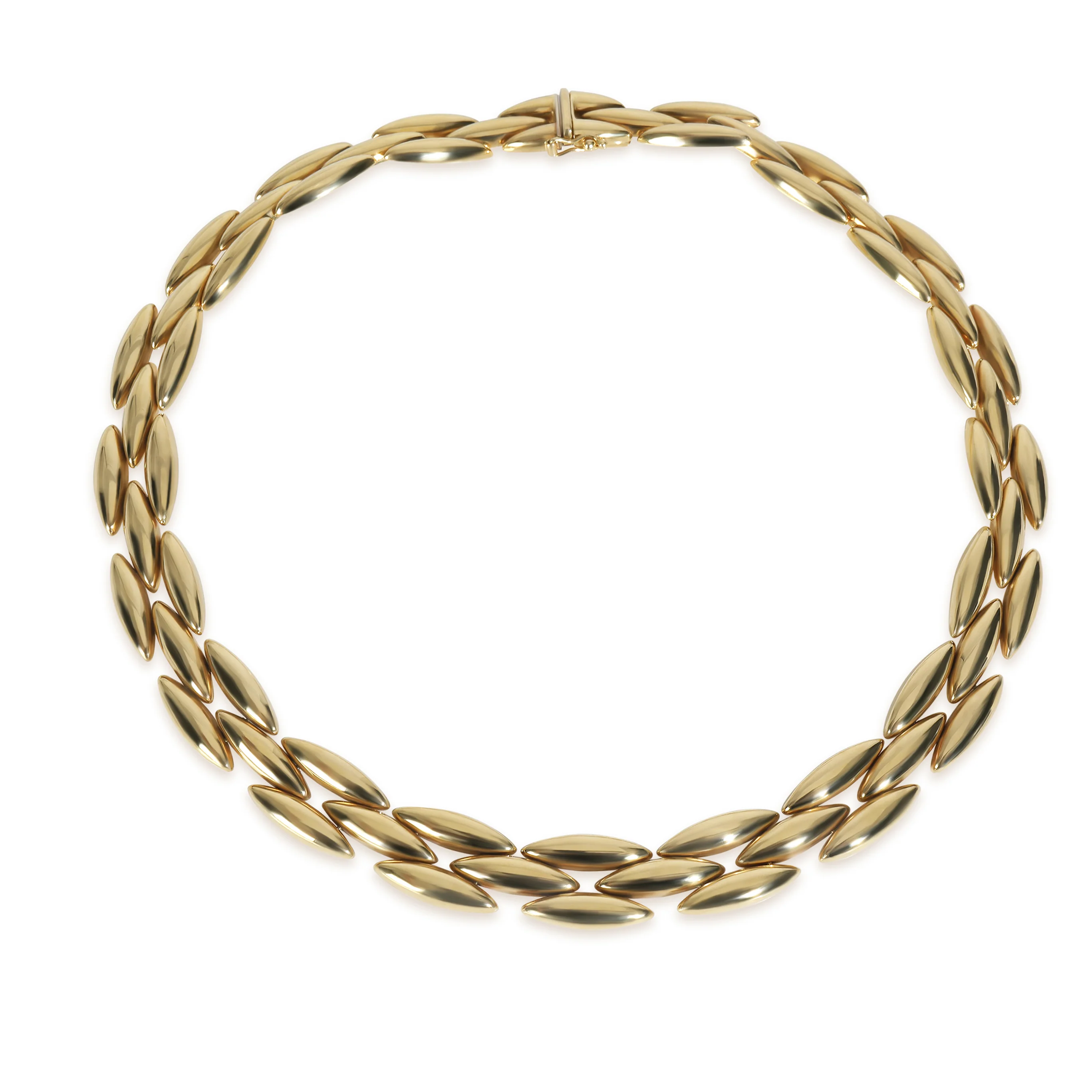 Yellow Gold Vintage Gentiane 3 Row Necklace