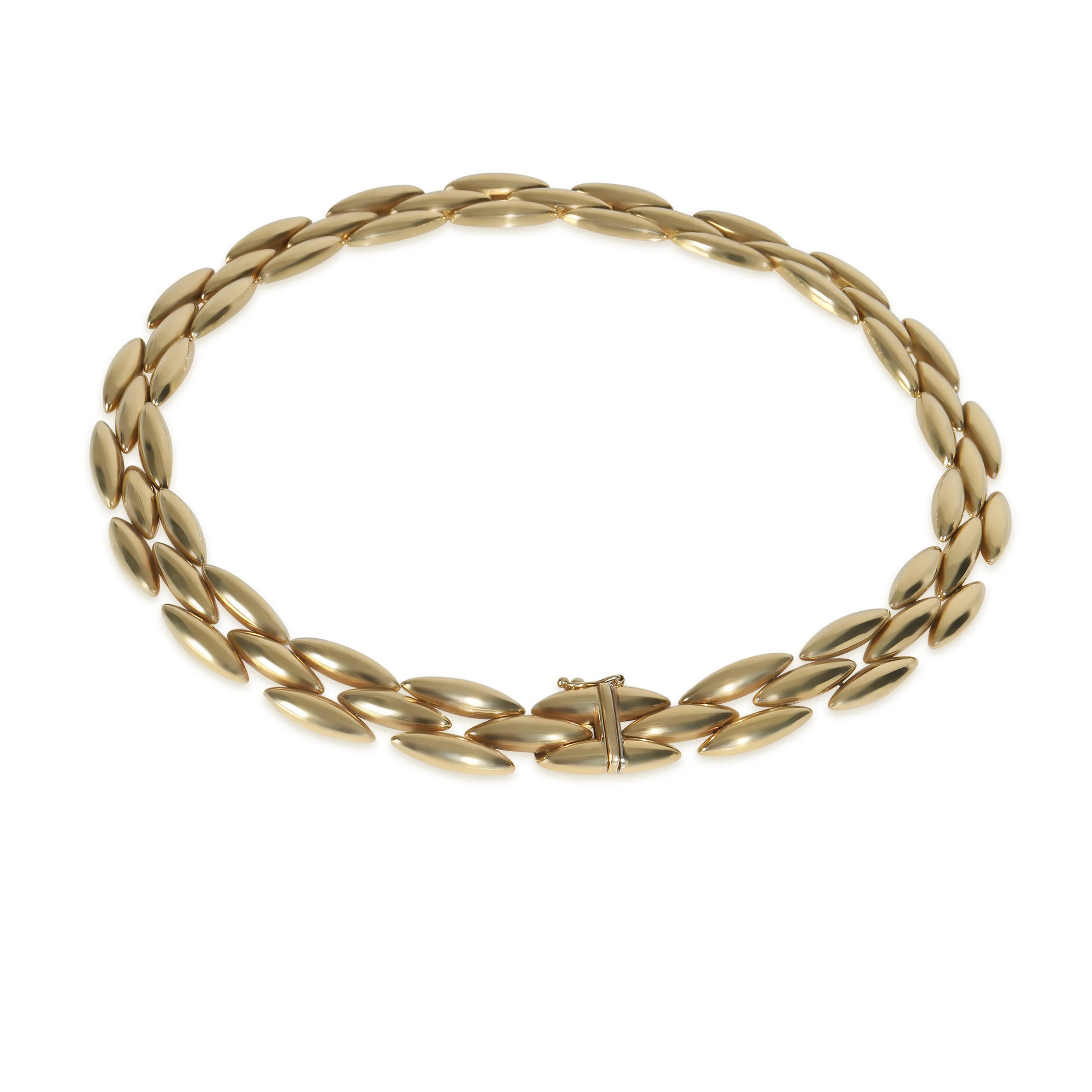 Yellow Gold Vintage Gentiane 3 Row Necklace - Image 2
