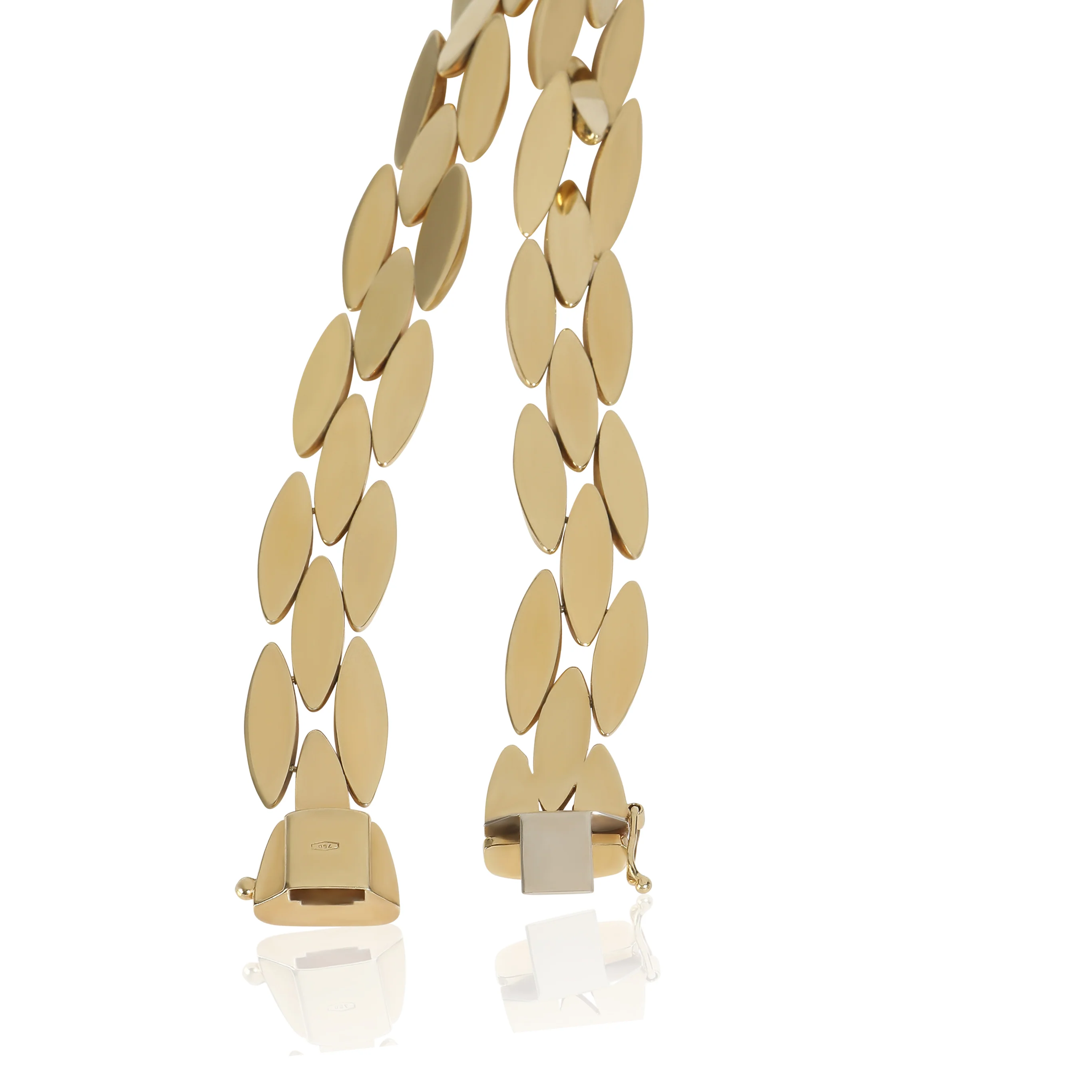 Yellow Gold Vintage Gentiane 3 Row Necklace - Image 3
