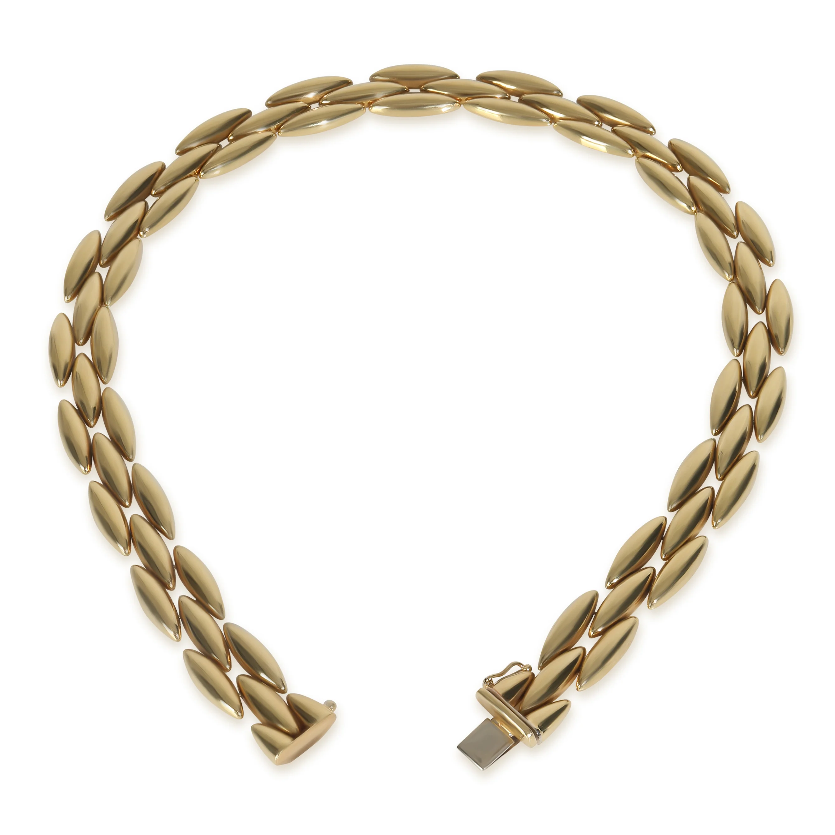 Yellow Gold Vintage Gentiane 3 Row Necklace - Image 4