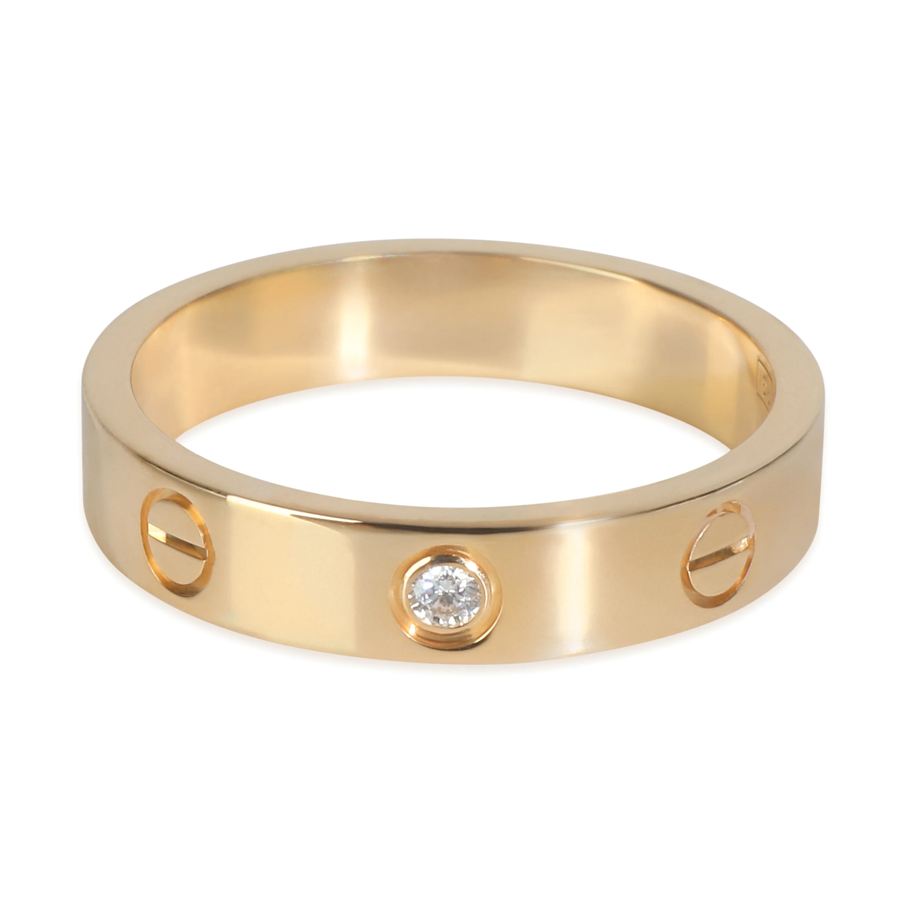 Yellow Gold Diamond Small Model Love Ring - Image 7