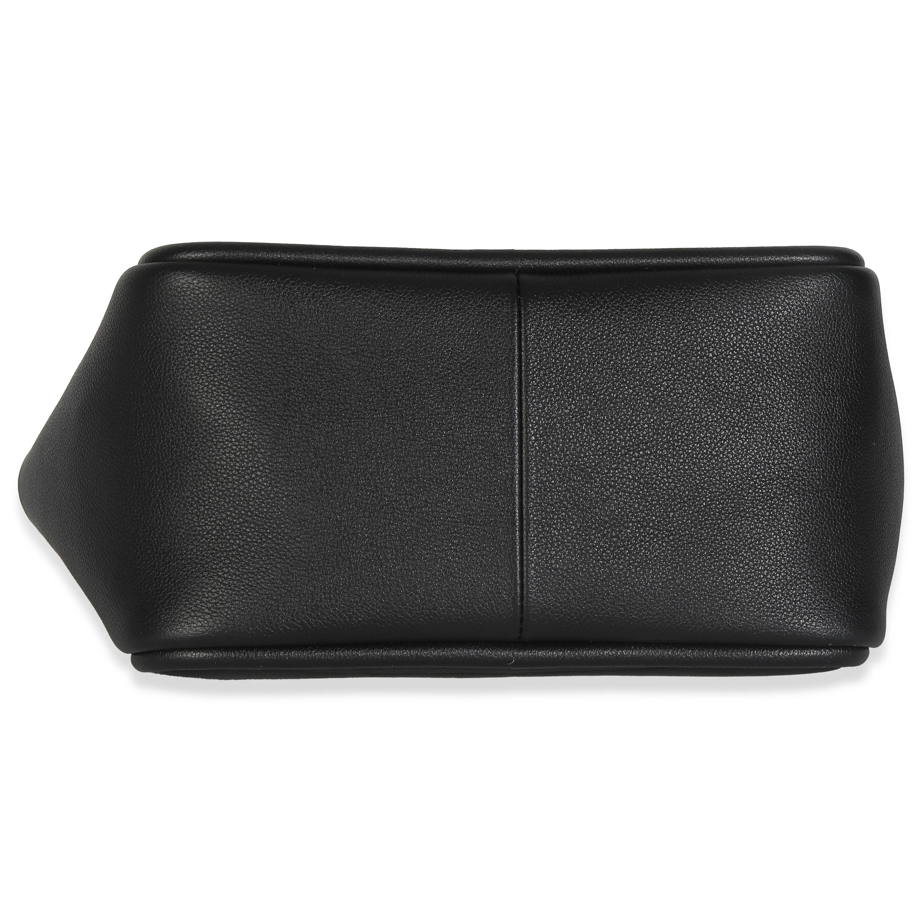 Black Soft Grain Leather Mini Shopping Tote Bag - Image 5