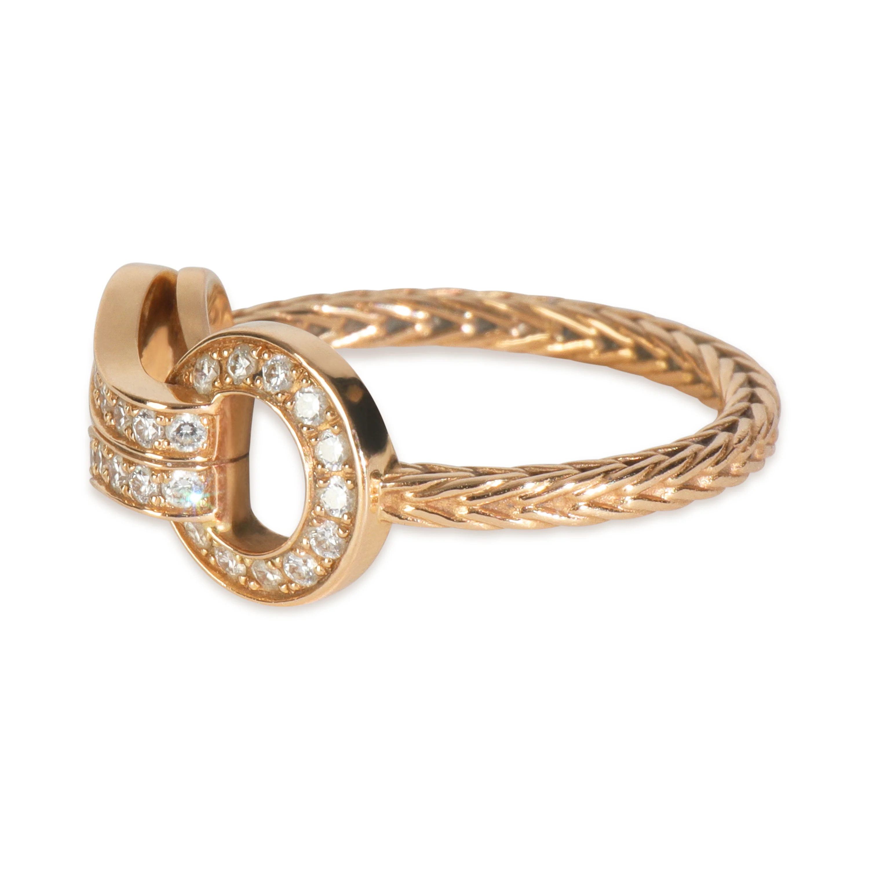 Rose Gold Diamond Agrafe Ring - Image 2