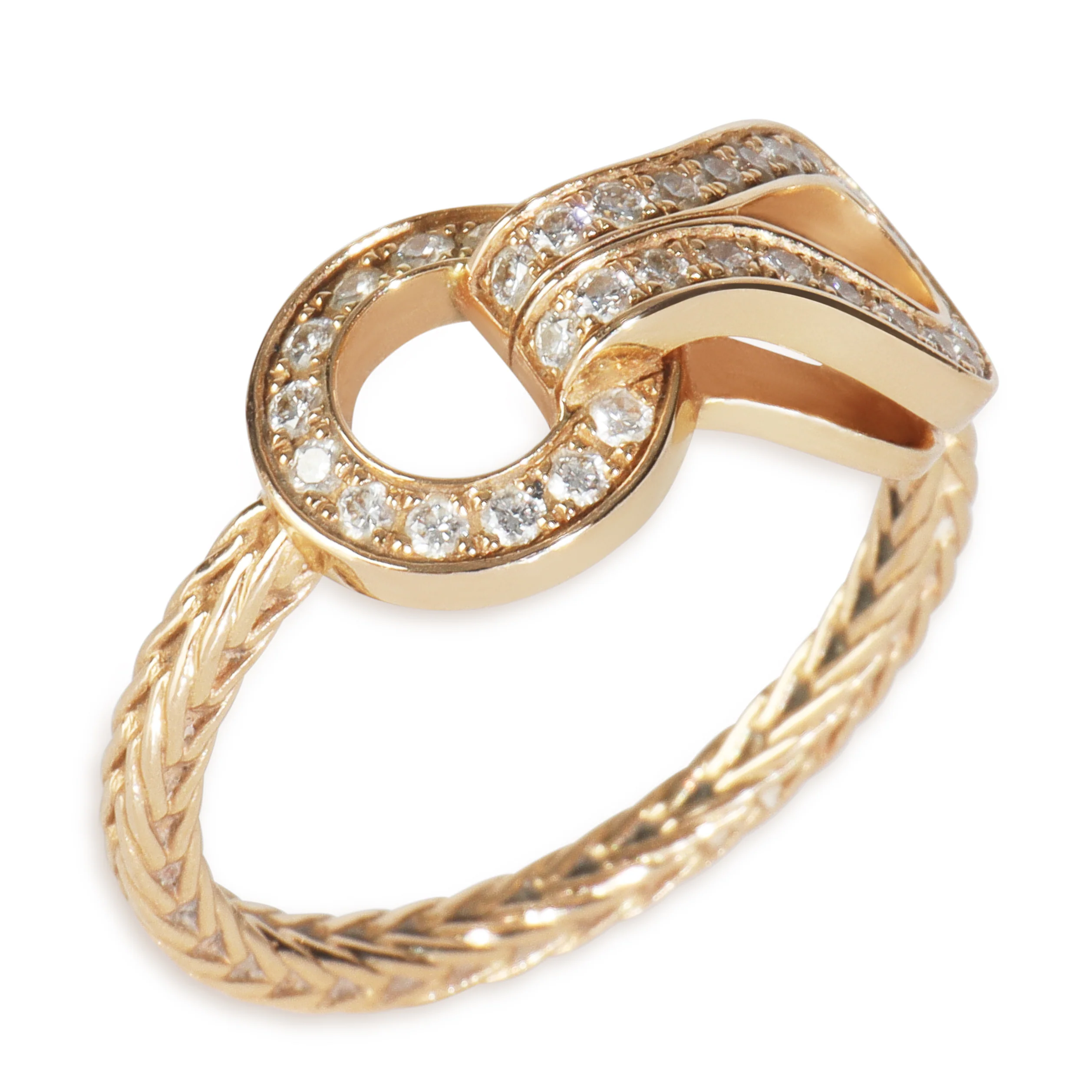 Rose Gold Diamond Agrafe Ring - Image 4