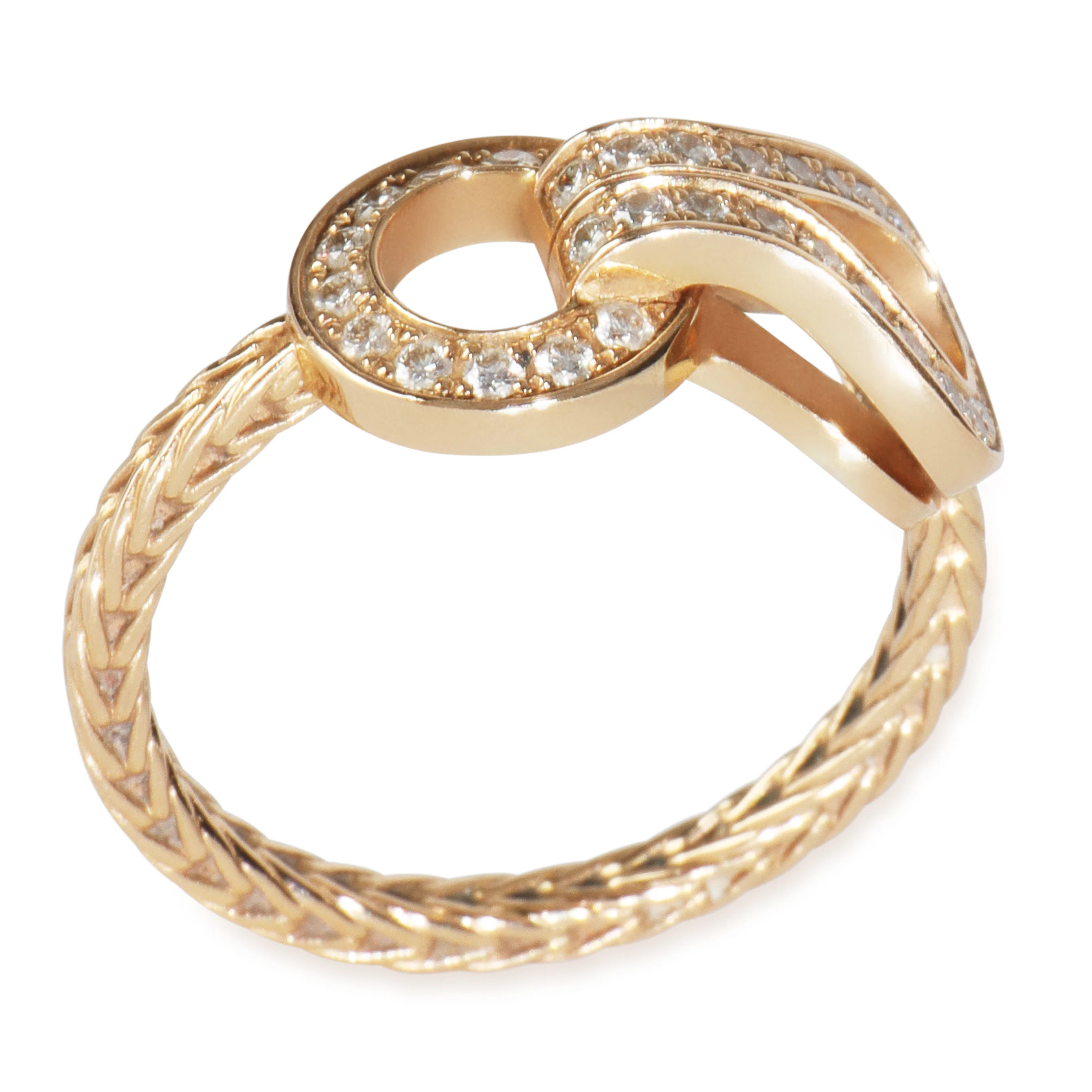 Rose Gold Diamond Agrafe Ring - Image 6