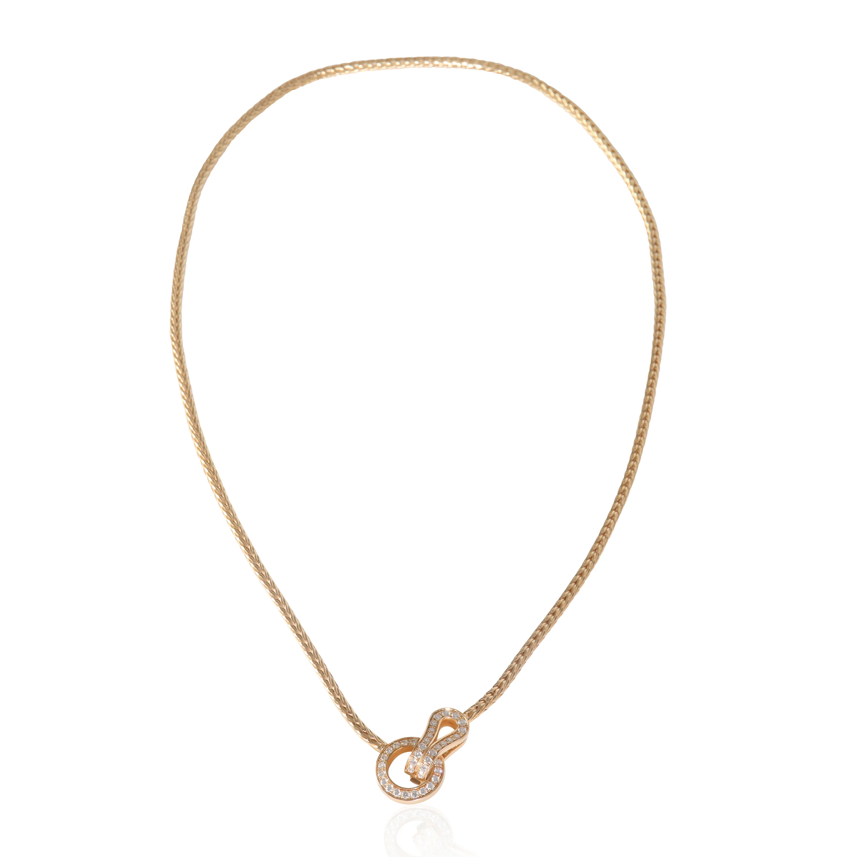 Rose Gold Diamond Agrafe Necklace - Image 4