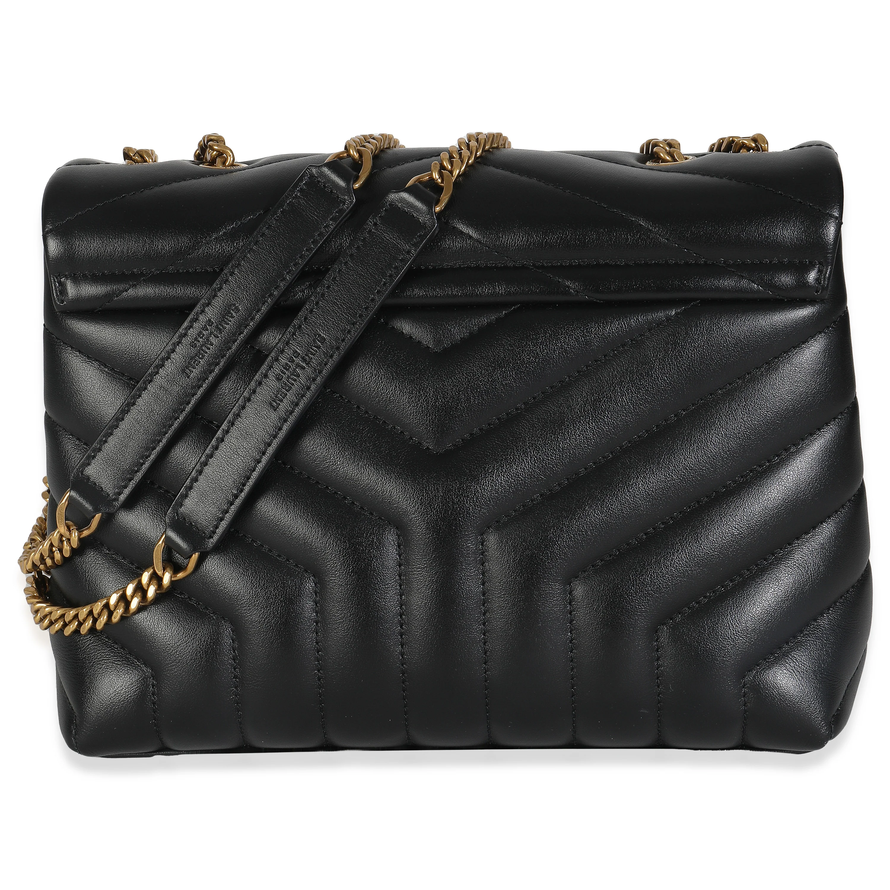 Black Calfskin Y Quilted Monogram Small Loulou Chain Satchel - Image 4
