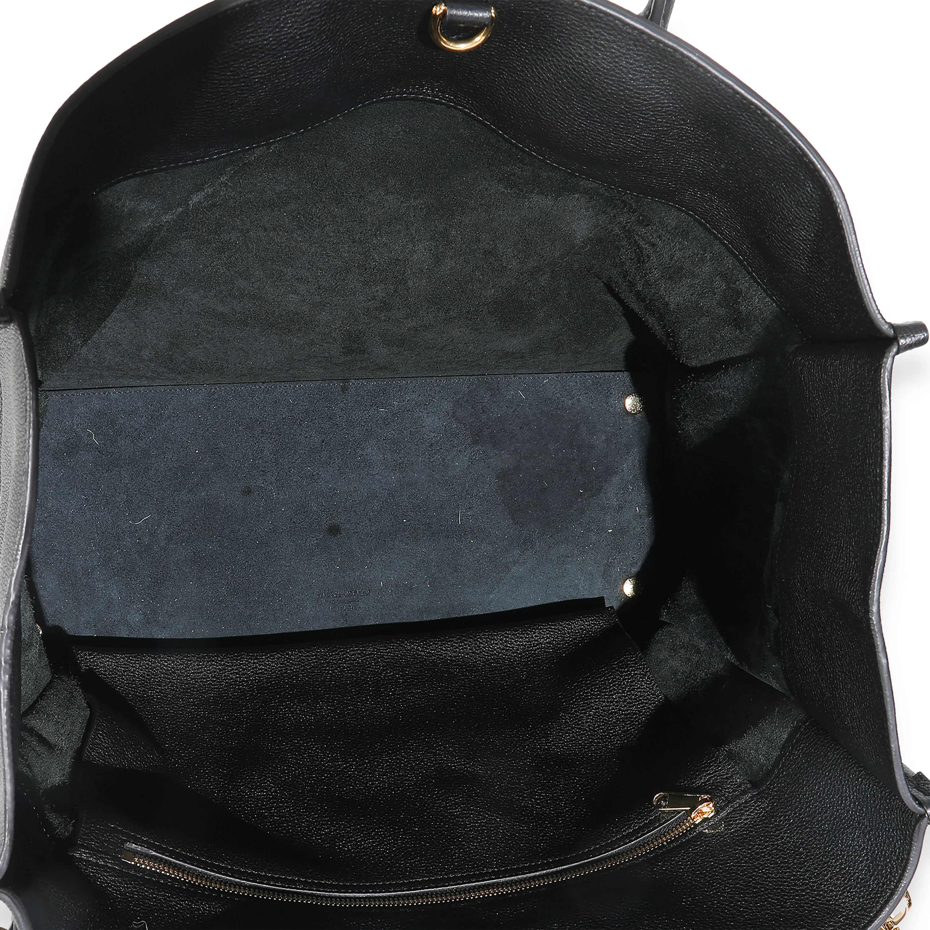 Black Pebbled Leather Large Logo Tote Bag - Image 9