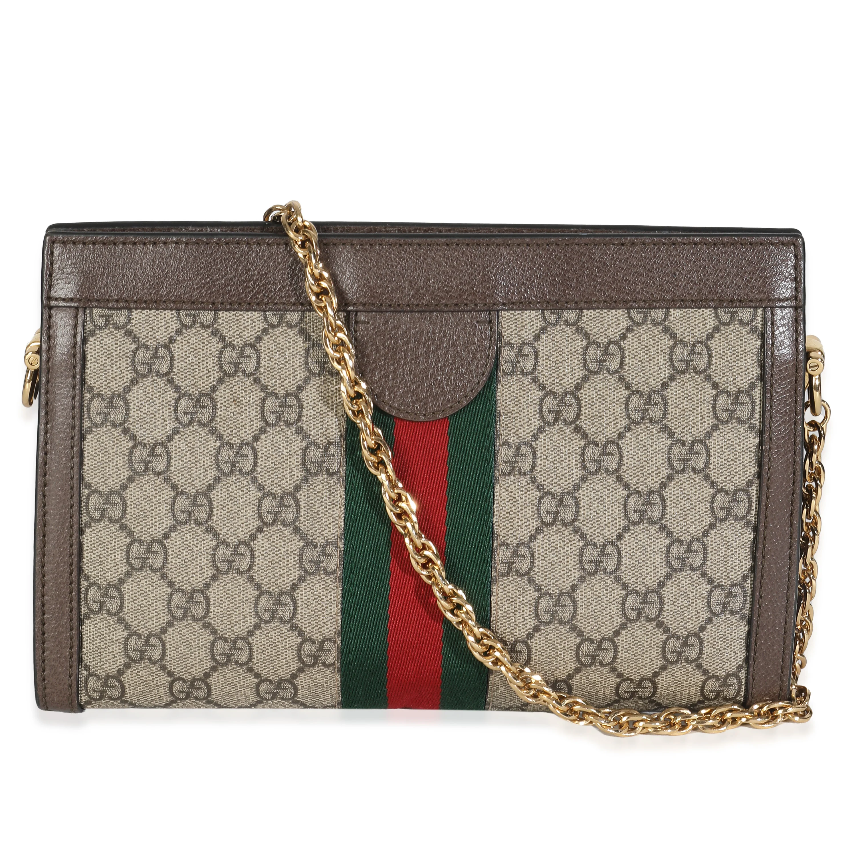 Beige GG Supreme Canvas Small Ophidia Web Chain Bag - Image 4