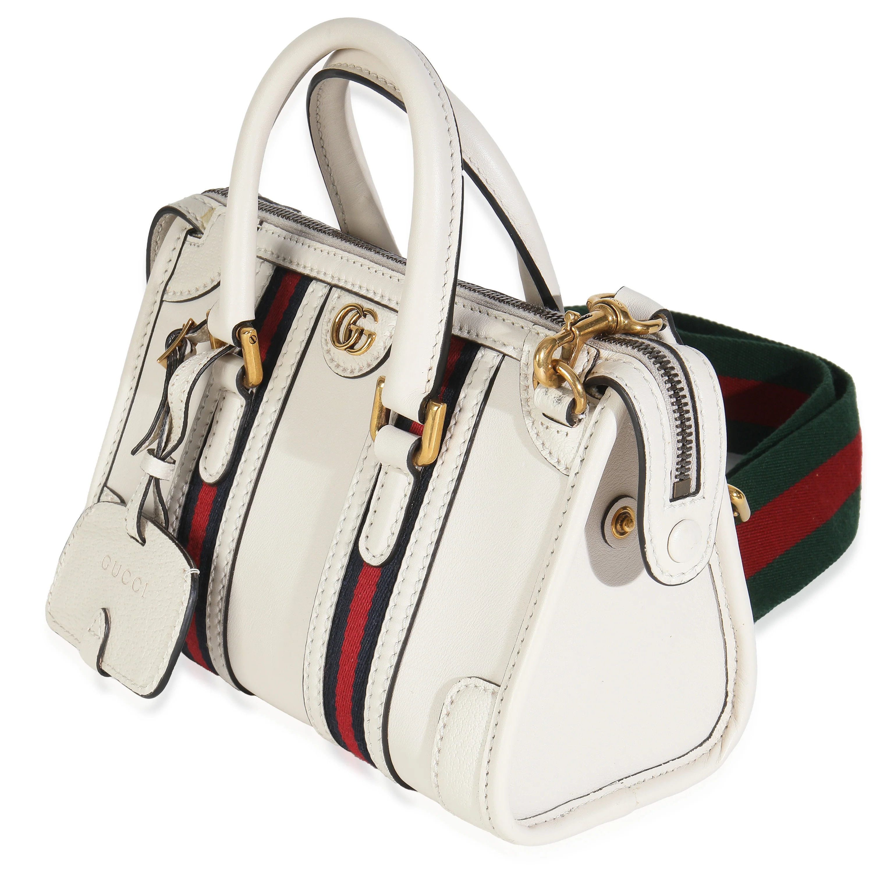 Mystic White Koi Calfskin Small Bauletto Duffle Top Handle Bag - Image 2