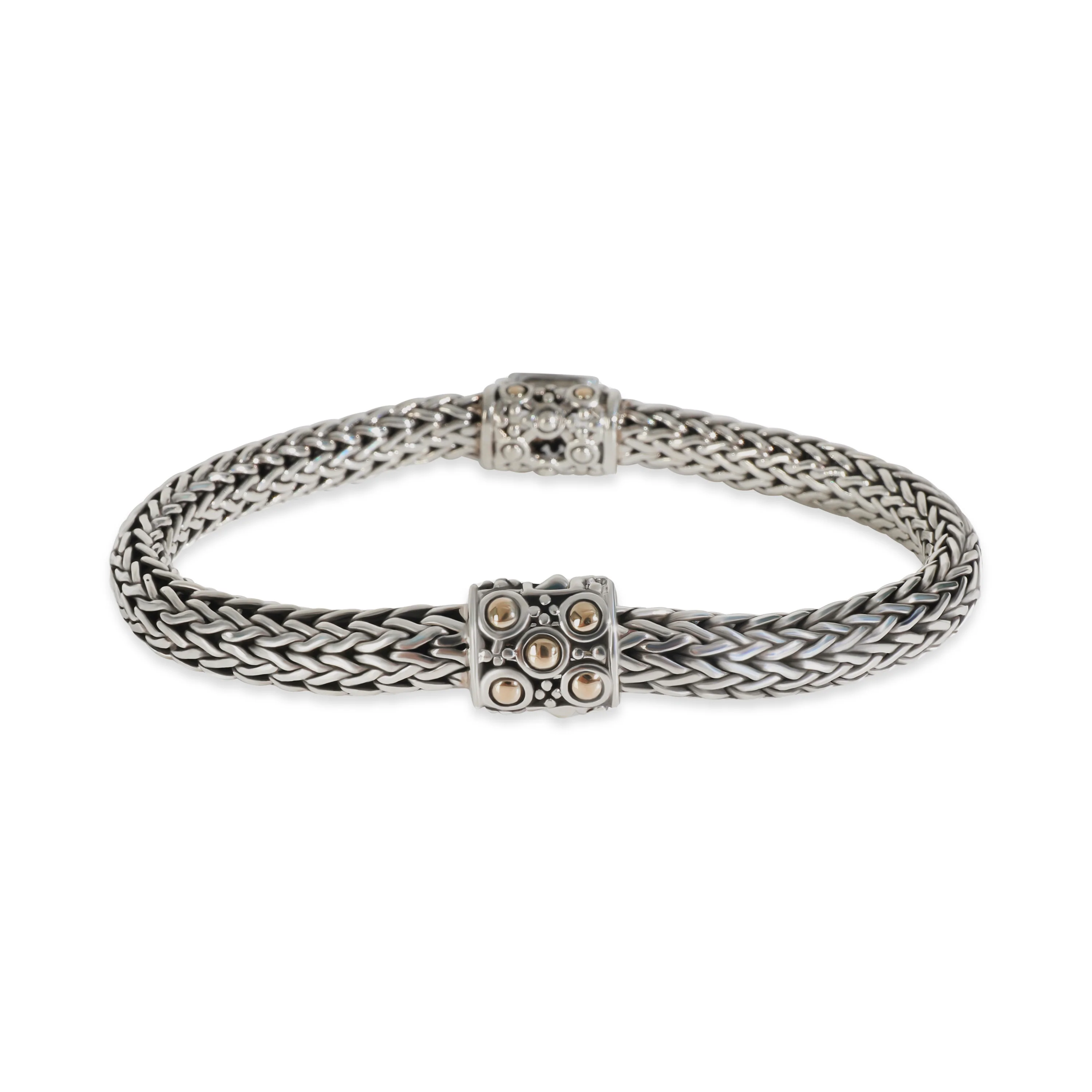 Yellow Gold & Sterling Silver Quartz Icon Station Bracelet - Image 2