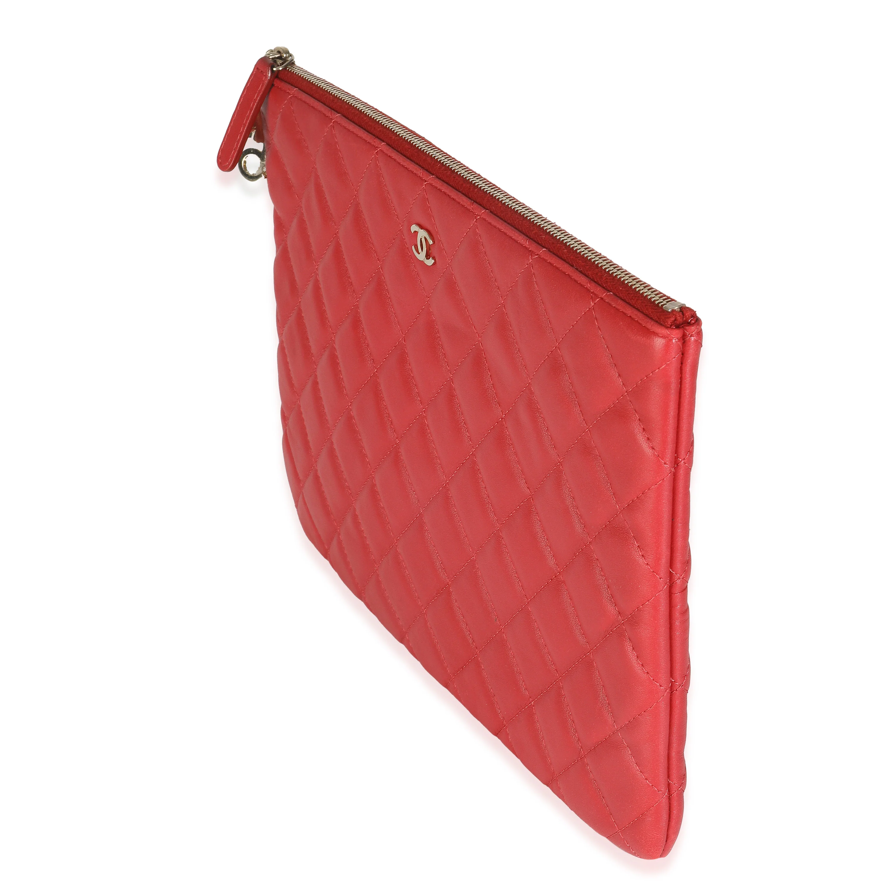 Red Quilted Lambskin Medium Casino Beauty CC Cosmetic Case - Image 2