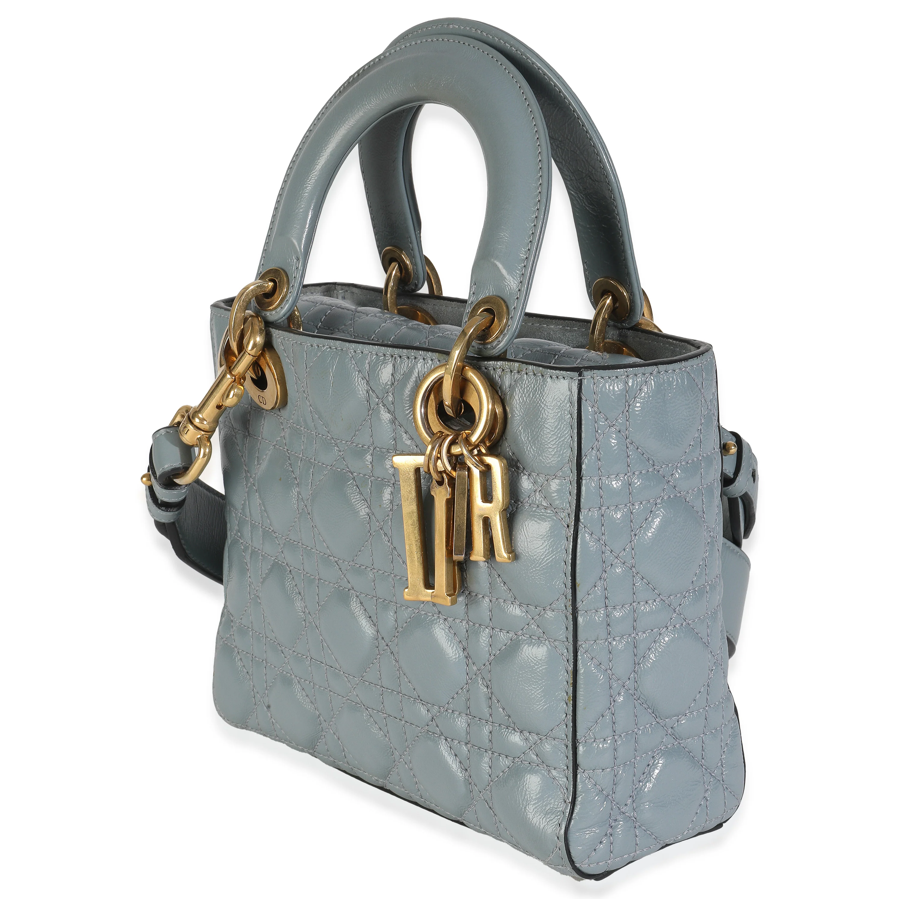 Blue Crinkled Patent Cannage Small My ABCDior Lady Dior - Image 2