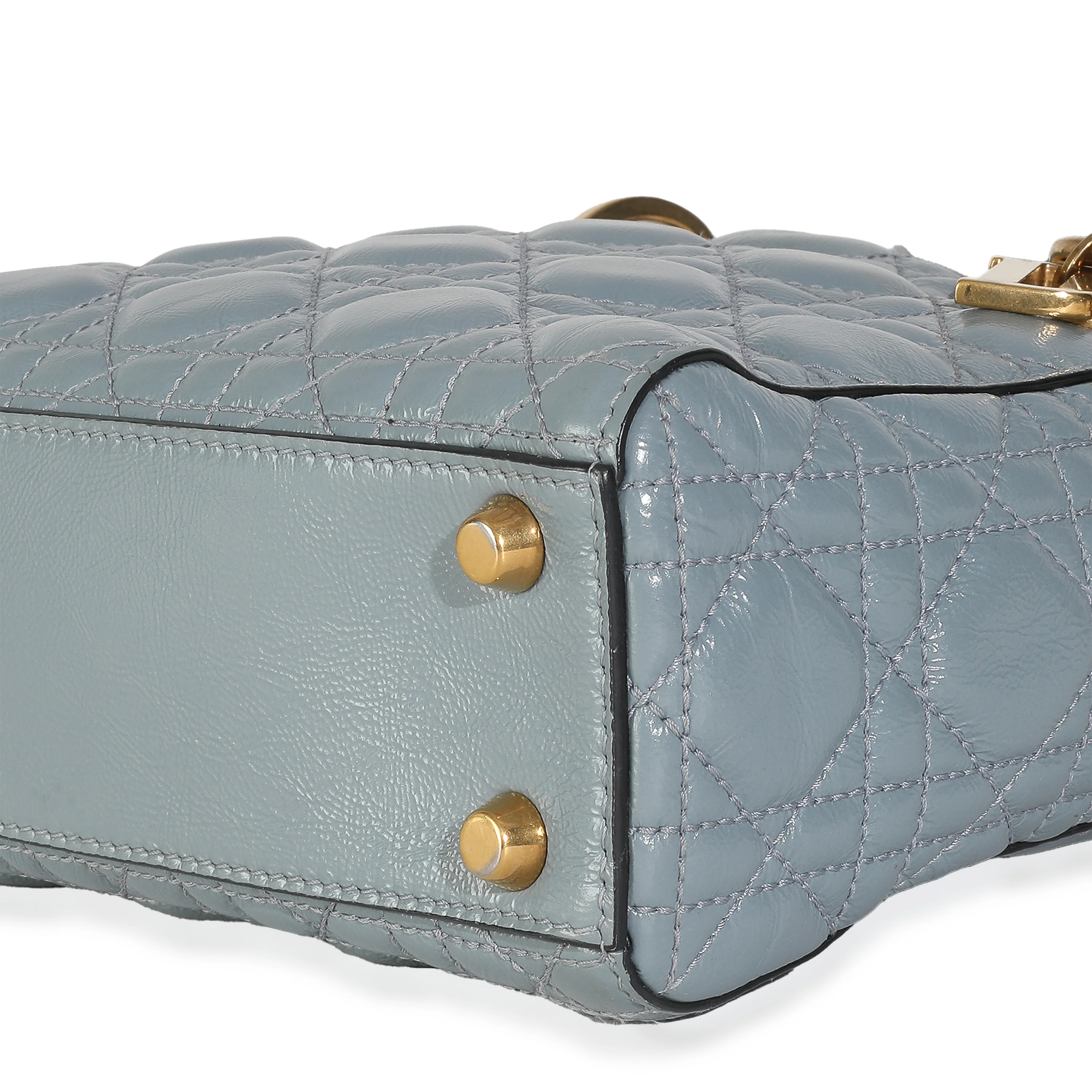 Blue Crinkled Patent Cannage Small My ABCDior Lady Dior - Image 6