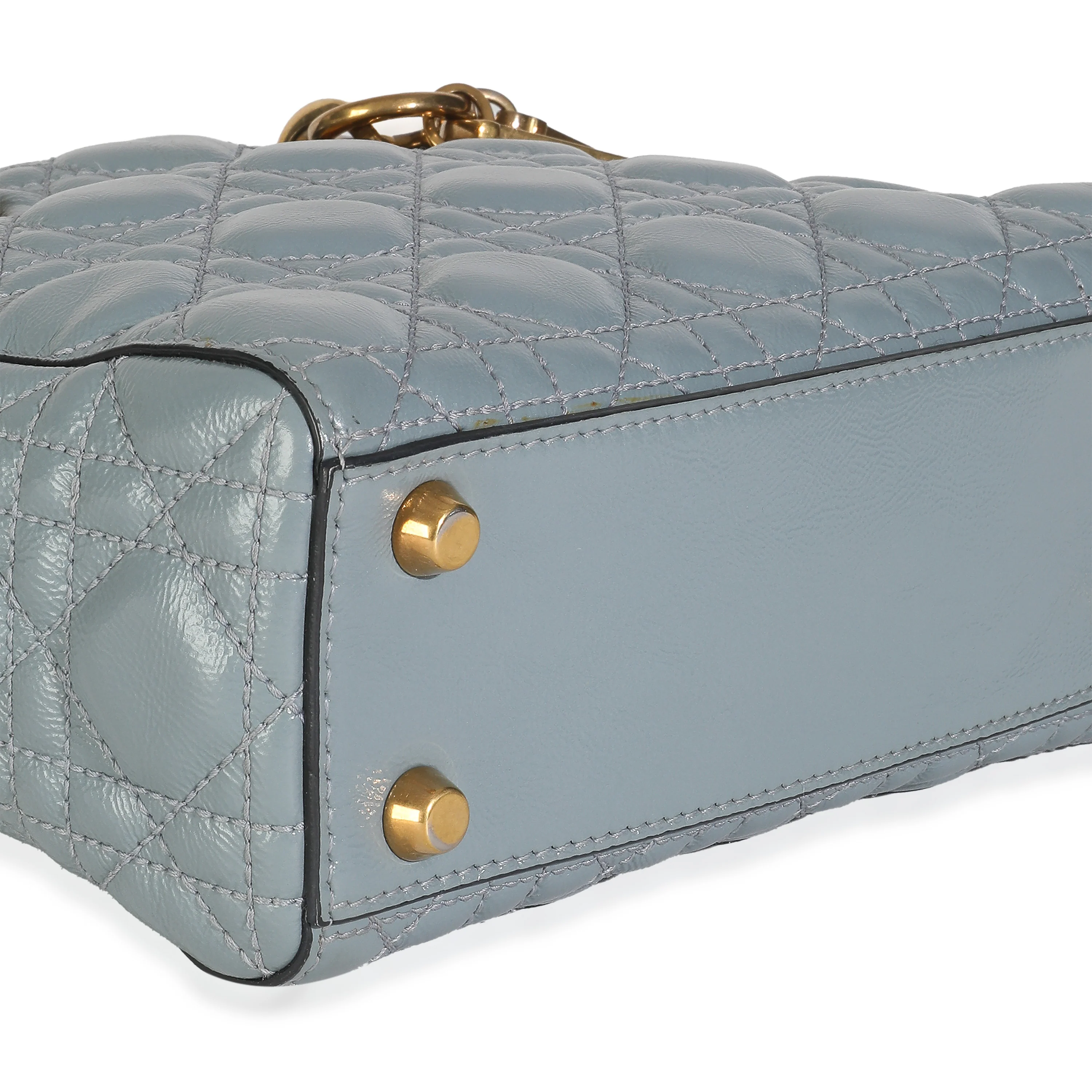Blue Crinkled Patent Cannage Small My ABCDior Lady Dior - Image 7