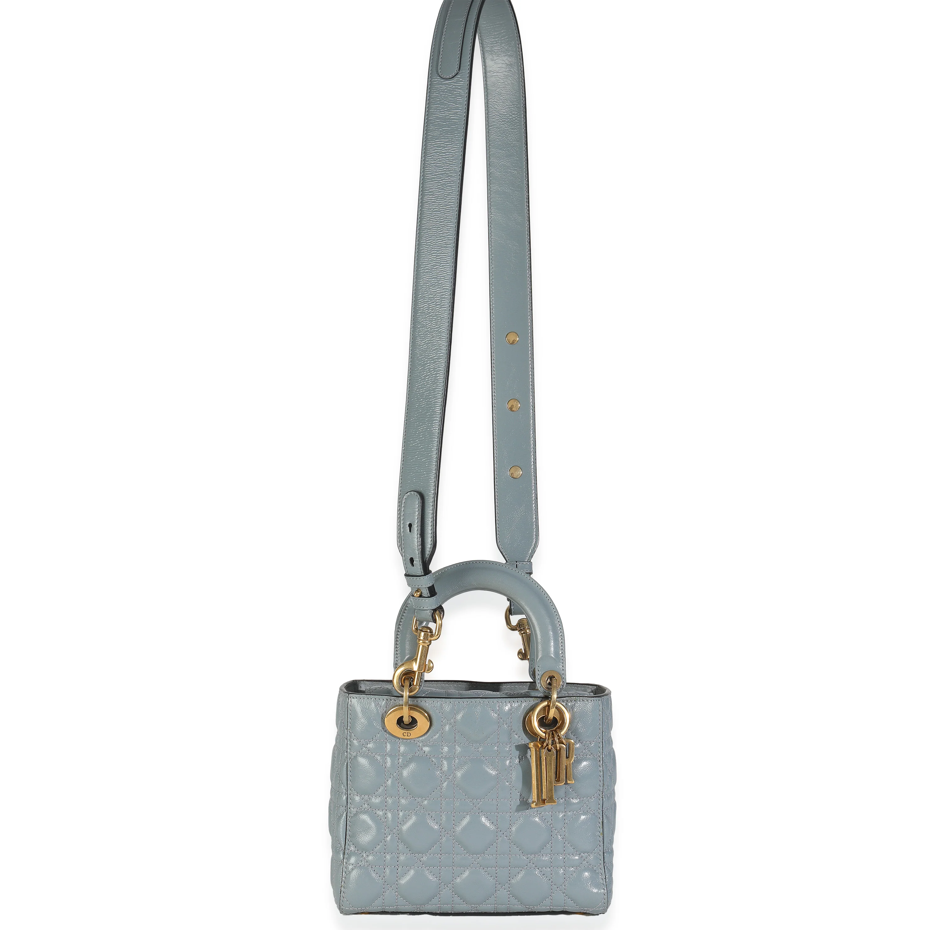 Blue Crinkled Patent Cannage Small My ABCDior Lady Dior - Image 8