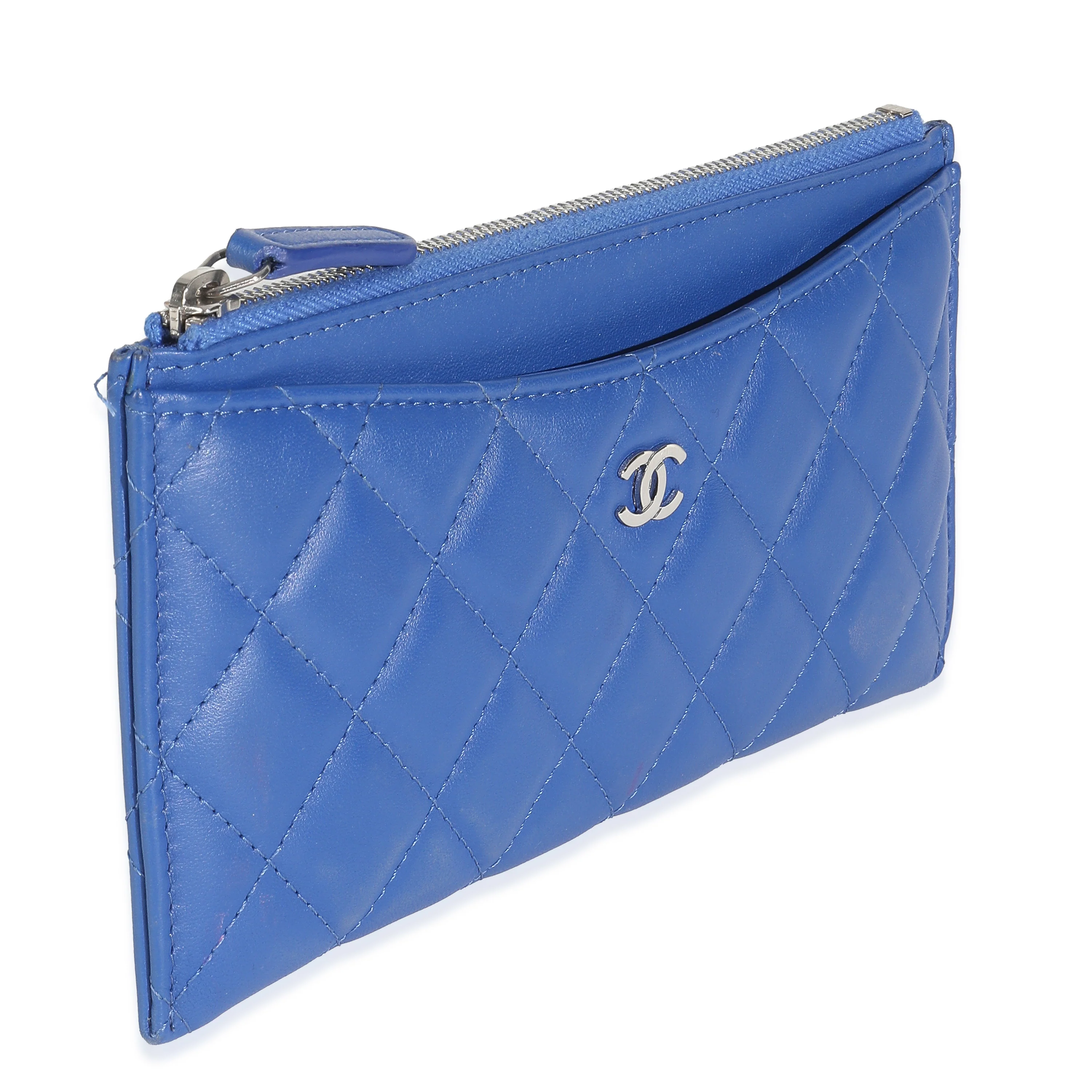 Navy Quilted Lambskin Classic Zip Pouch - Image 3