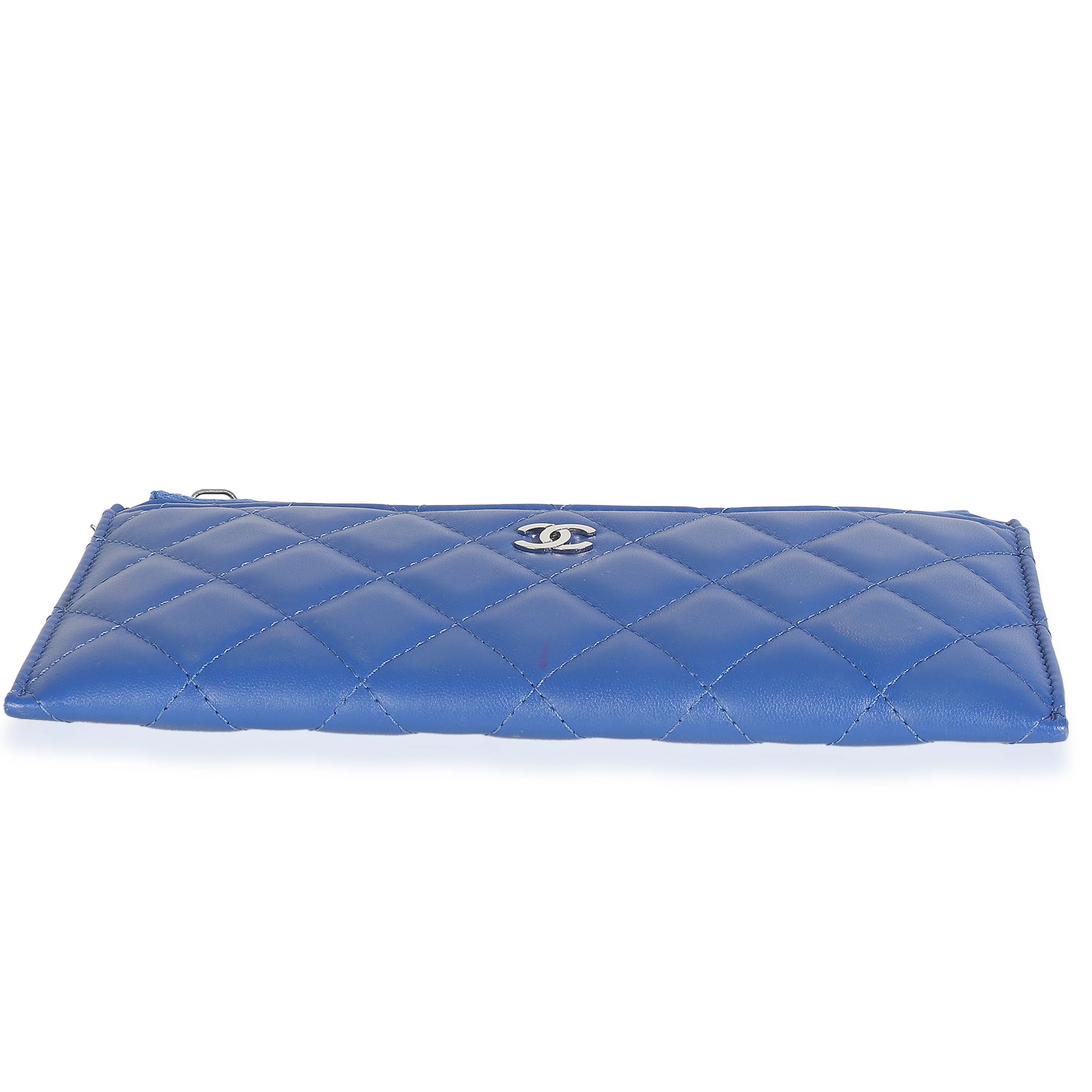 Navy Quilted Lambskin Classic Zip Pouch - Image 5