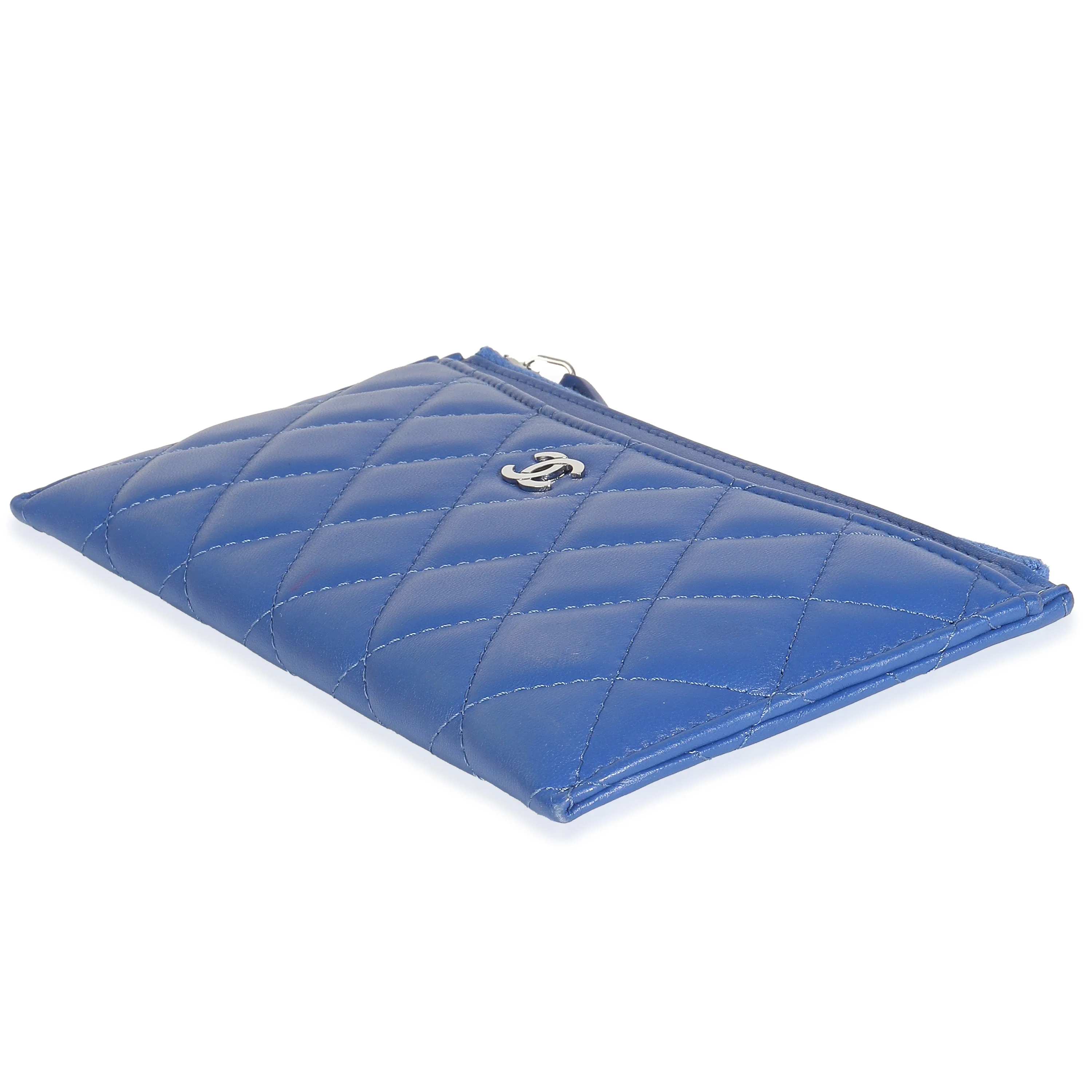 Navy Quilted Lambskin Classic Zip Pouch - Image 6