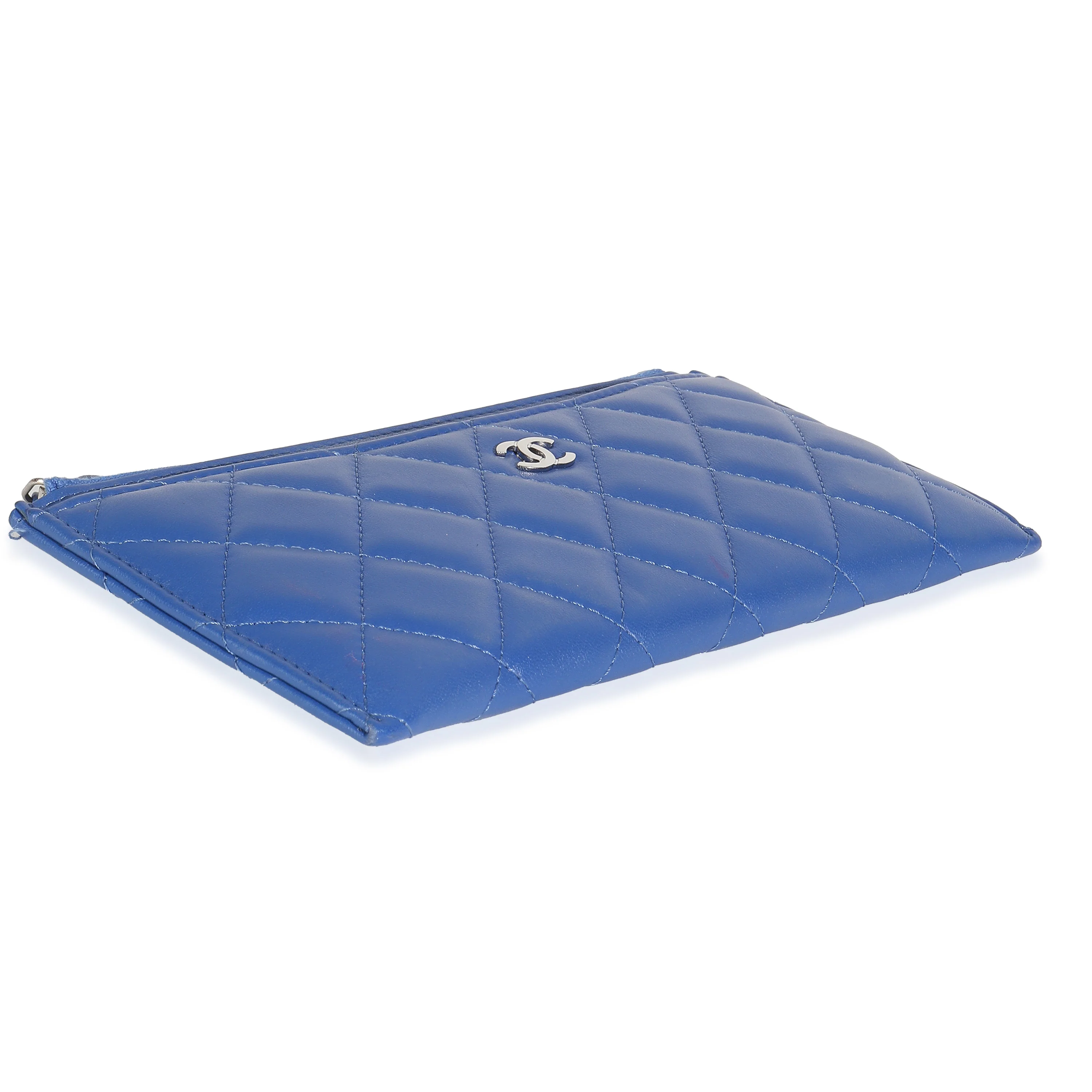 Navy Quilted Lambskin Classic Zip Pouch - Image 7