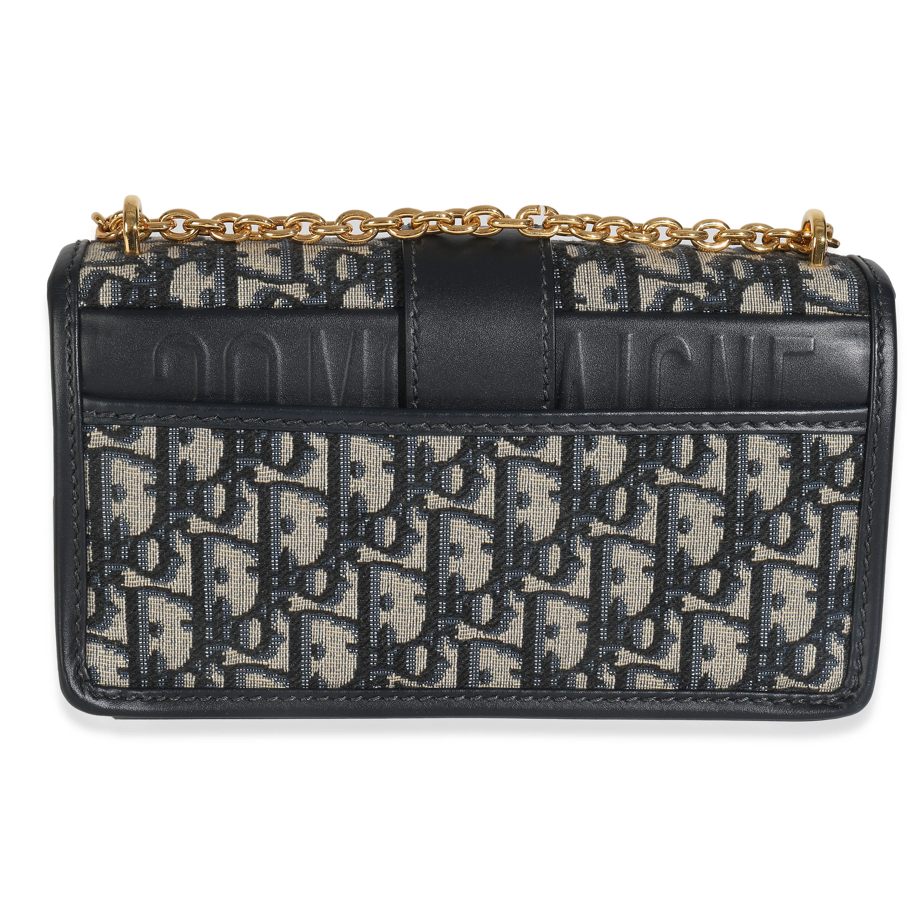 Blue Oblique 30 Montaigne East West Chain Flap Bag - Image 4