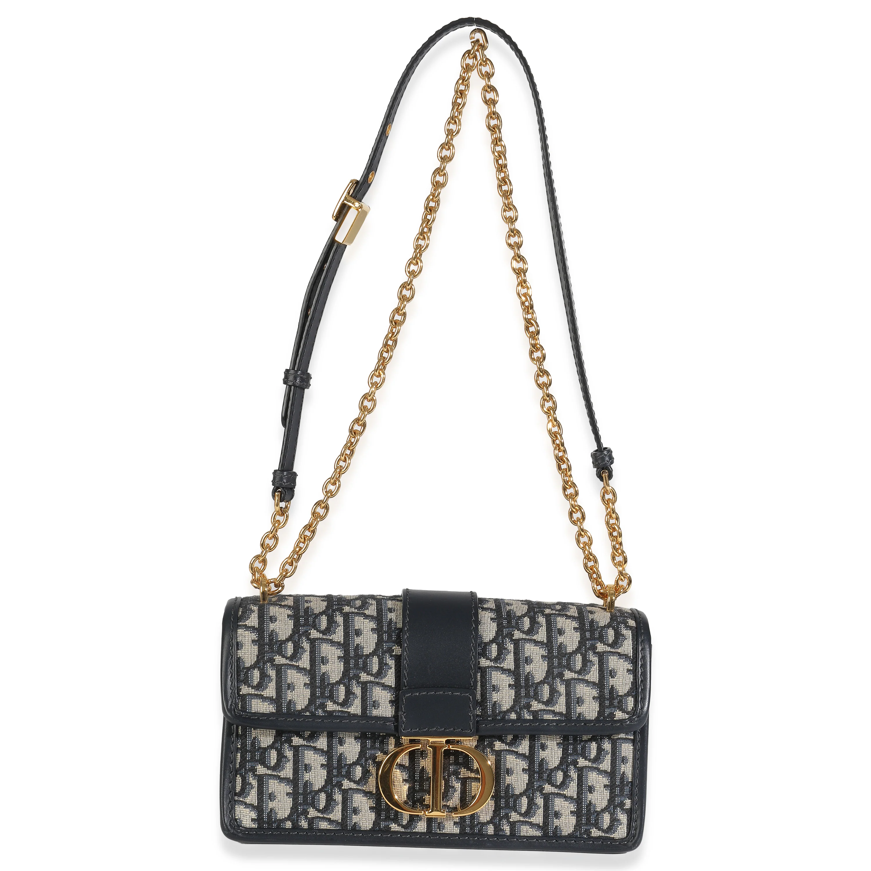 Blue Oblique 30 Montaigne East West Chain Flap Bag - Image 8