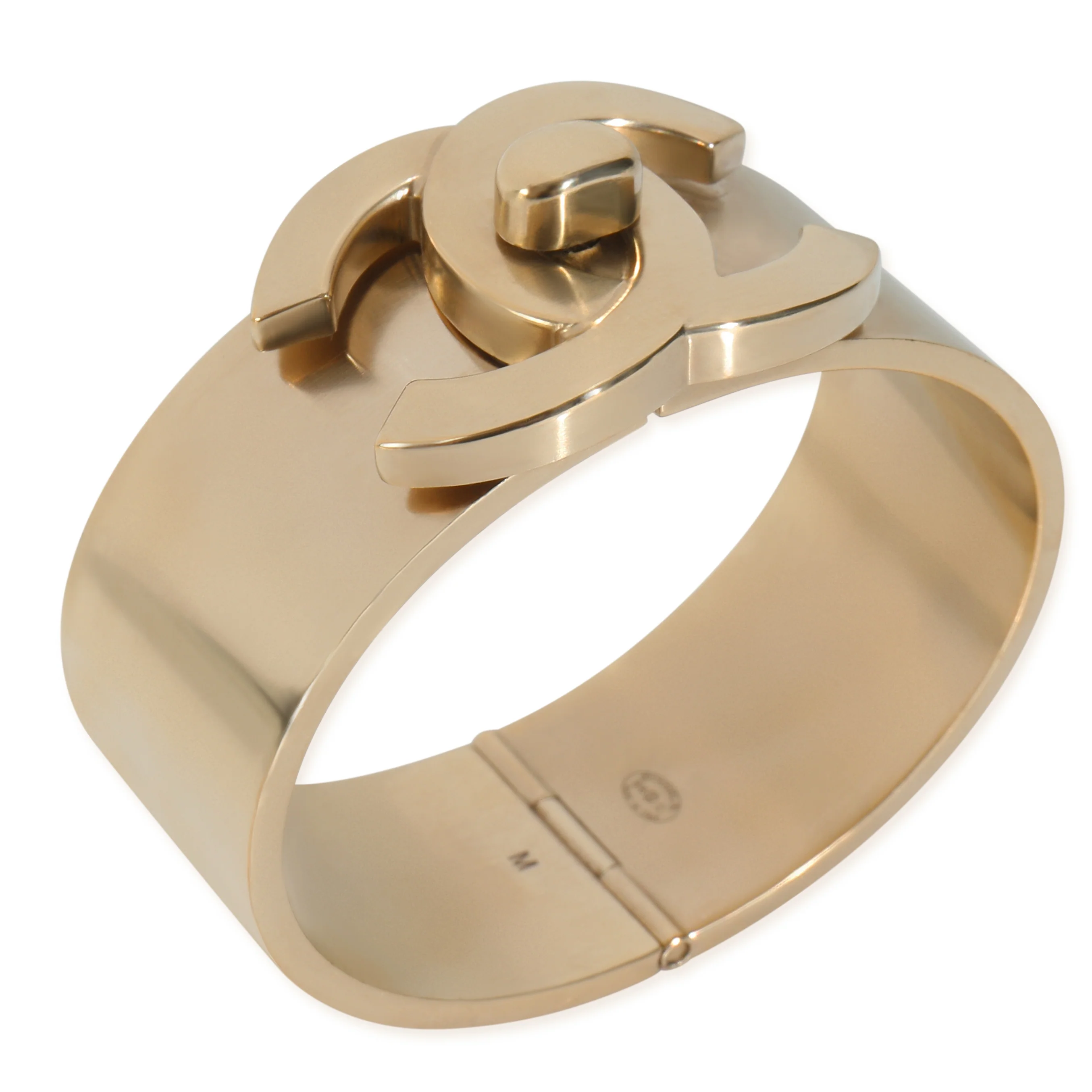 Gold-Plated Wide CC Turnlock Bracelet - Image 6