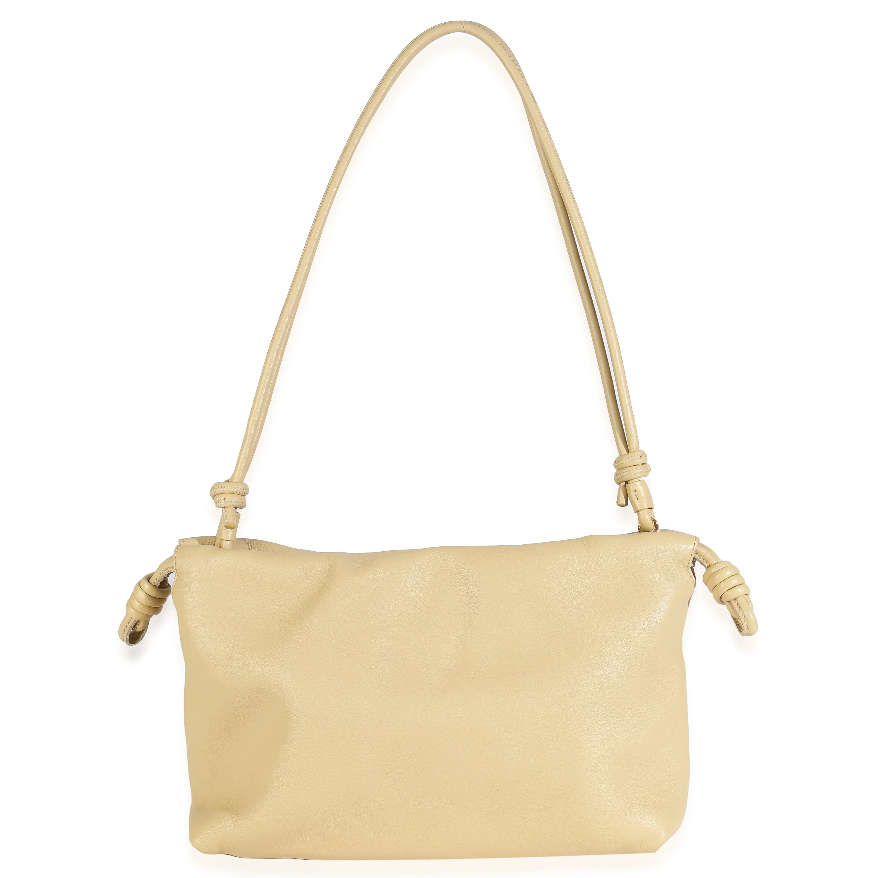 Beige Mellow Nappa Donut Chain Medium Flamenco Purse - Image 8